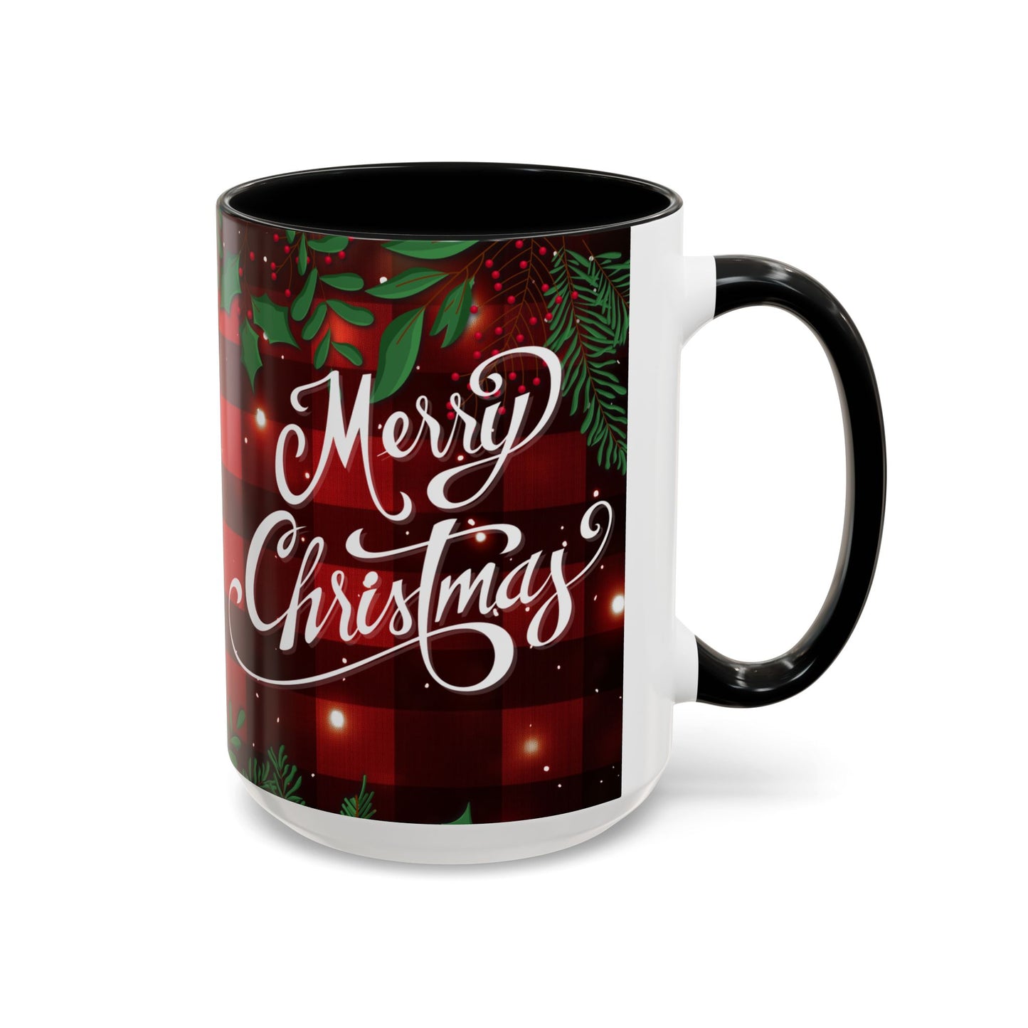 Personalized  Merry Christmas Accent Coffee Mug, Holiday Gift, Xmas Decor, Festive Beverage Cup, Custom Holiday Mug