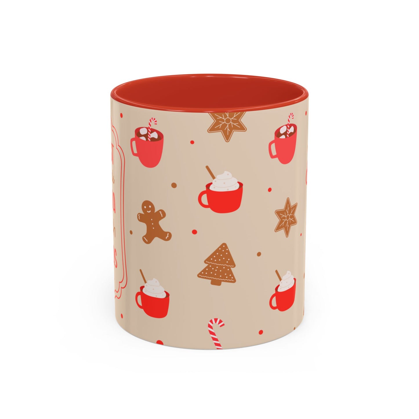 Festive Accent Coffee Mug, Holiday Gift, Hot Chocolate Lover, Christmas Decor, Winter Vibes, Cozy Mugs, Gift for her