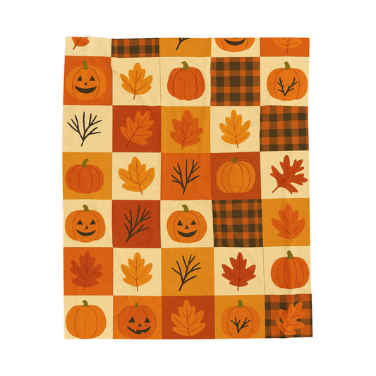 Halloween Fleece Throw Blanket, Pumpkin, Soft Fuzzy Plush for Couch Sofa, Luxury Flannel Lap Blanket,Kids, Adults, Wife, Self
