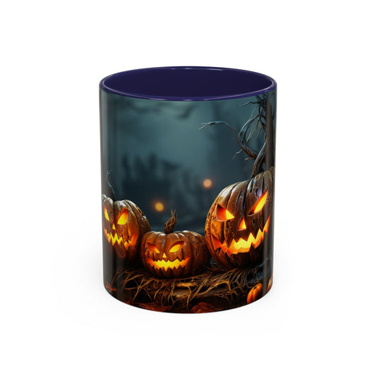 Halloween Pumpkin Accent Coffee Mug, Spooky Decor for Fall, Perfect Gift for Halloween Lovers, Seasonal Drinkware, Gift for Halloween Day