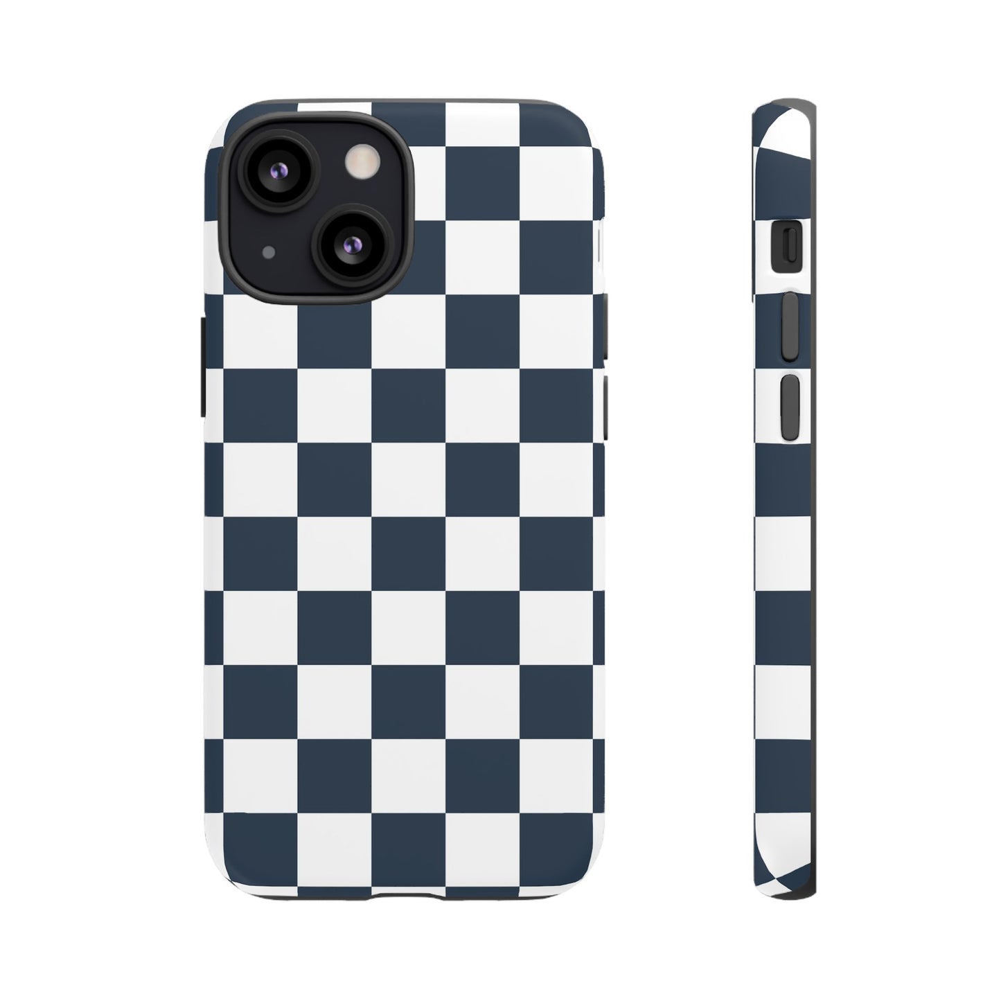 Navy Checkerboard Phone Case, iPhone 17 Pro, 17, 16, 15, 14, 13, 12, 11, X, XR, XS MAX, Tough Case for iPhone