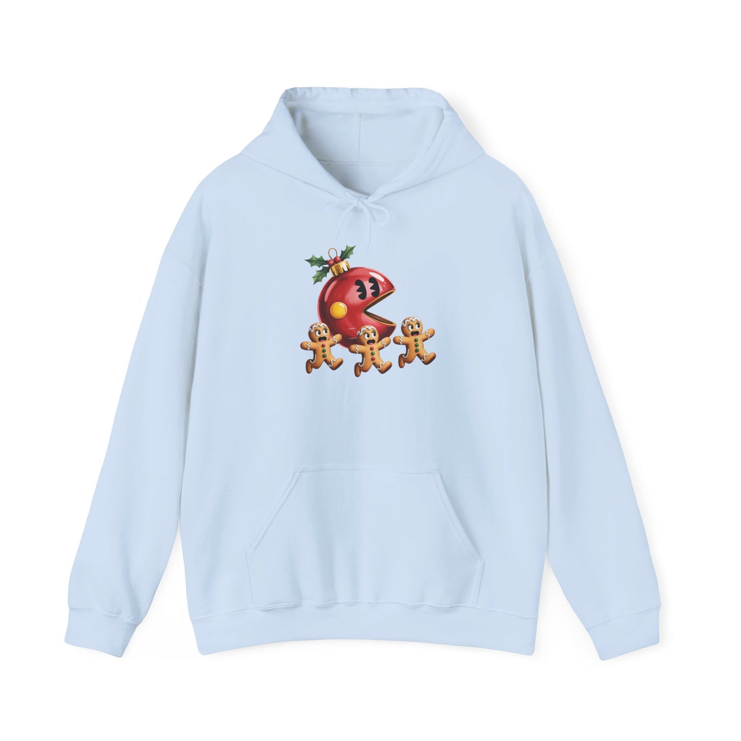 Playful Holiday Hoodie with Gingerbread Design, Cozy Christmas Sweatshirt for Family Gatherings, Fun Winter Apparel, Gift for her