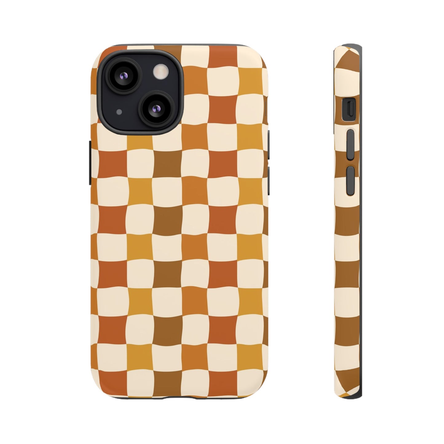 Boho Checked Phone Case, Checkerboard Design, Durable Protection, Phone Cover, Phone case For iPhone and Samsung, Trendy Phone Cover