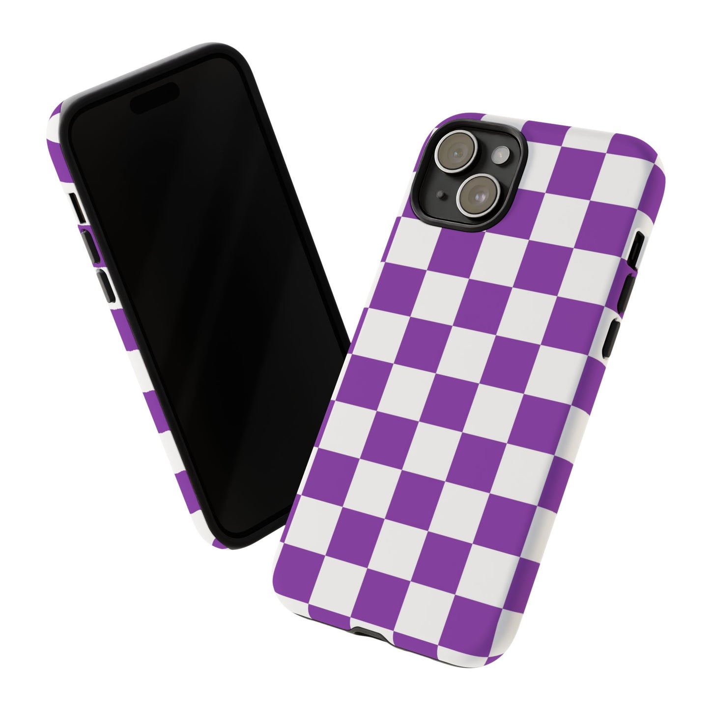 Purple Checkered Phone Case,  iPhone 17 Pro, 17, 16, 15, 14, 13, 12, 11, X, XR, XS MAX, Trendy Gift for Friends, Accessory for Occasions