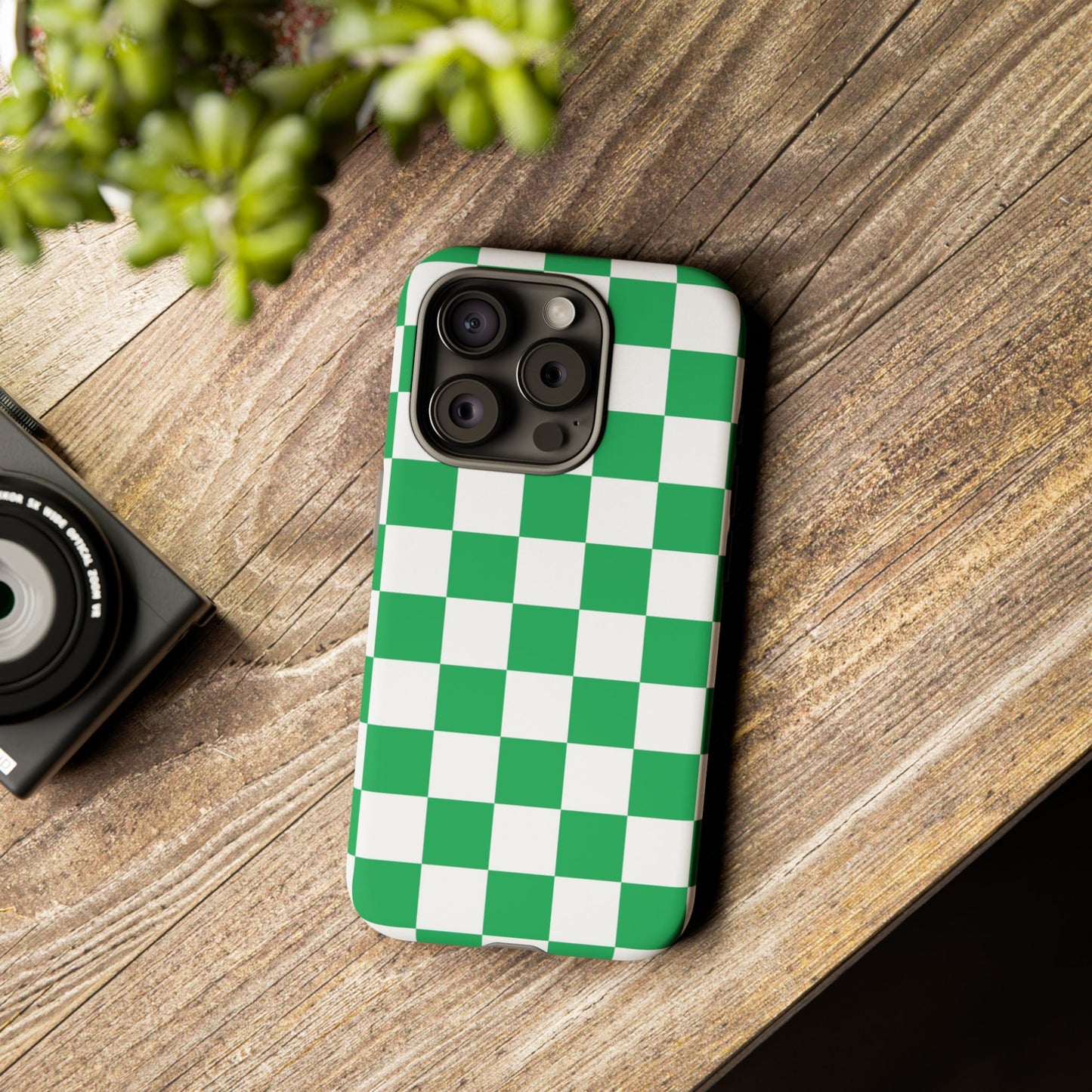 Green Checkerboard Phone Case, iPhone 17 Pro, 17, 16, 15, 14, 13, 12, 11, X, XR, XS MAX, Mobile Cover, Gift for Students, Phone Accessory