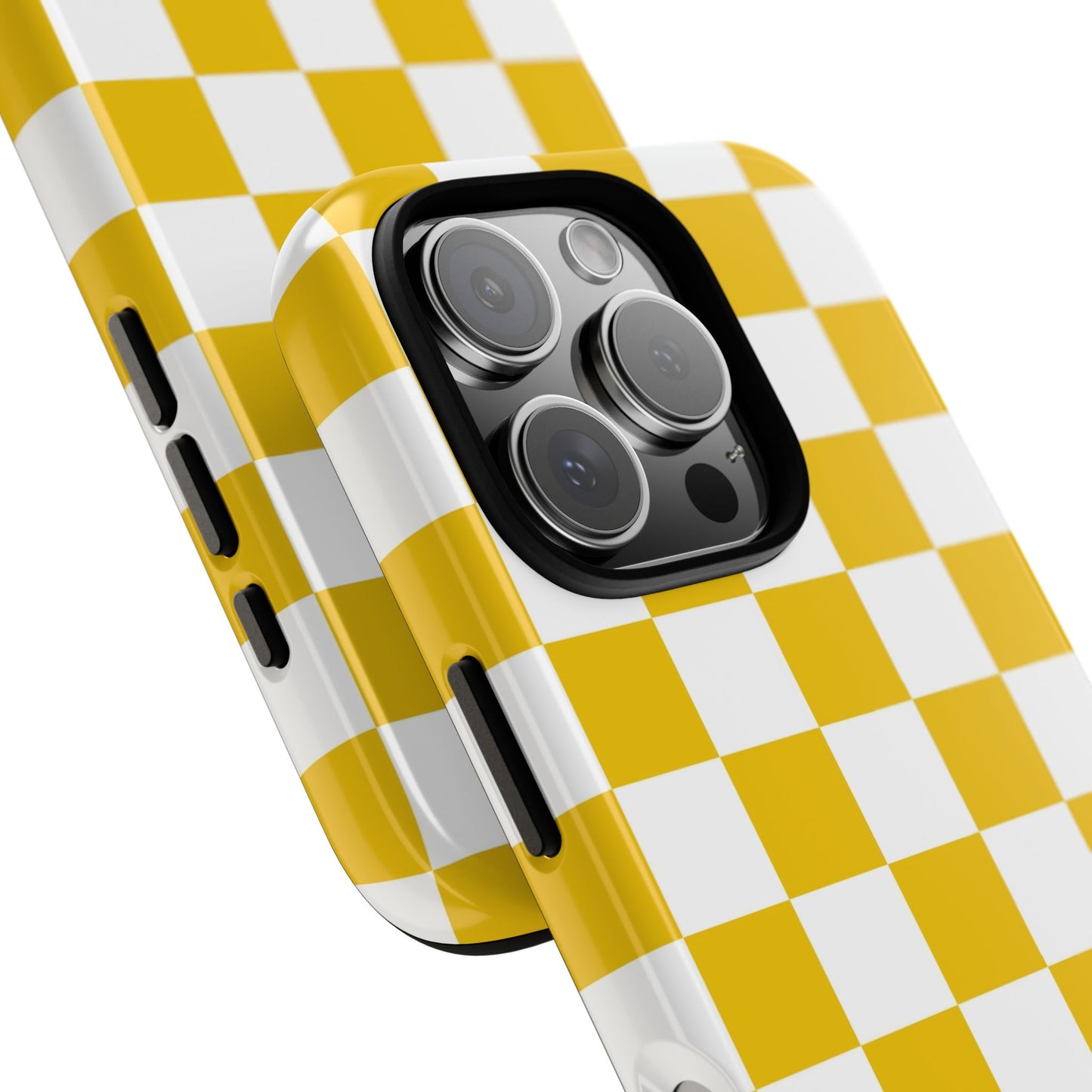 Yellow Checkered Phone Case - iPhone 17 Pro, 17, 16, 15, 14, 13, 12, 11, X, XR, XS MAX, Gift for Friends