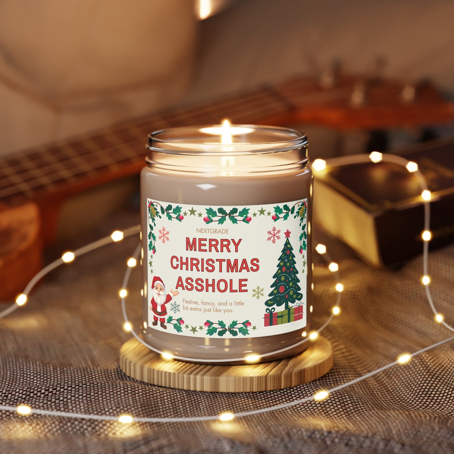 Merry Christmas Asshole Candle, Funny Holiday Gift for Friends or Coworkers | Hand-Poured Soy Candle | 8 Scents | Hilarious Christmas Gift