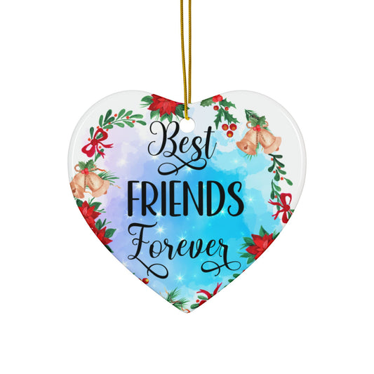 Best Friends Forever Heart Ornament  Friendship Christmas Gift, Cute BFF Keepsake, Holiday Tree Decoration for Bestie, Holiday Gift Idea