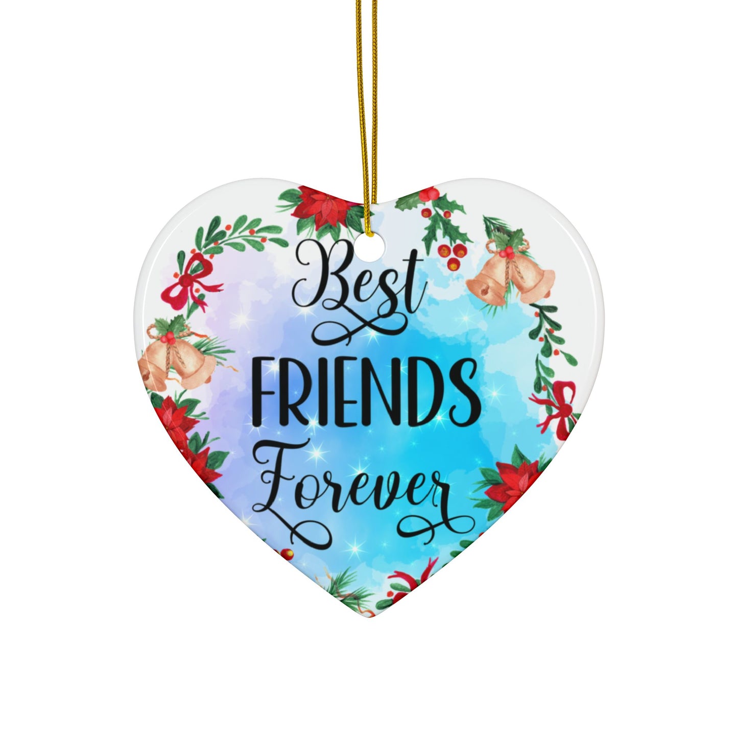 Best Friends Forever Heart Ornament  Friendship Christmas Gift, Cute BFF Keepsake, Holiday Tree Decoration for Bestie, Holiday Gift Idea