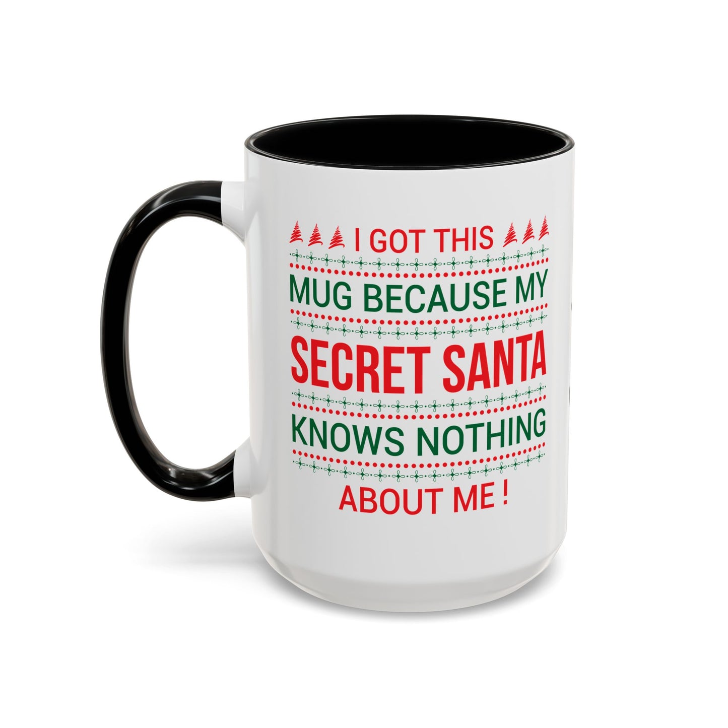 Personalized Secret Santa Accent Coffee Mug, Holiday Gift, Funny Christmas Mug, Unique Office Secret Santa Gift, Custom Drinkware