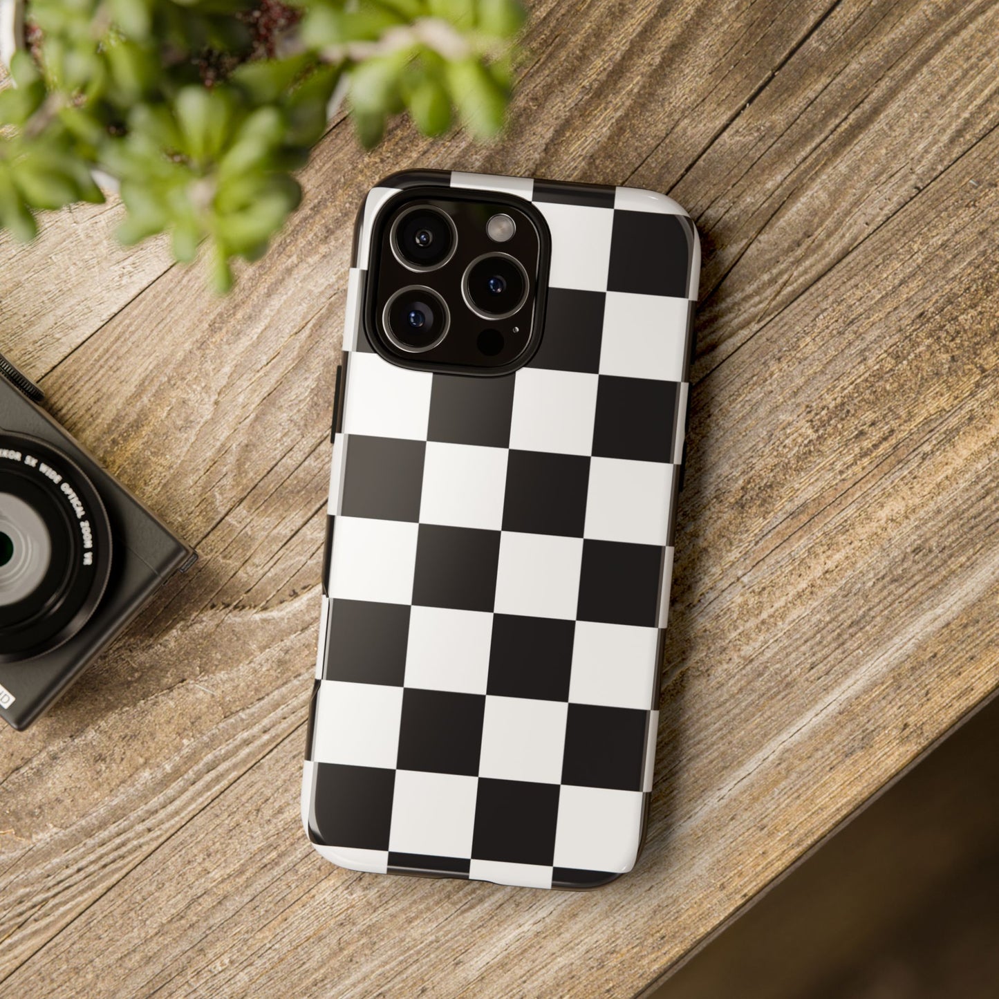 Black and White Checker iPhone Case, Stylish iPhone Cover for Teens, Holiday Gift, Unique Mobile Accessories, Tough Protection