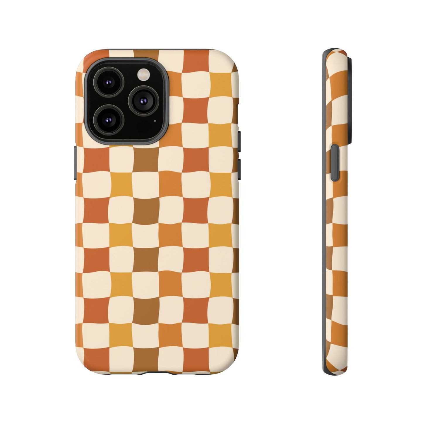 Boho Checked Phone Case, Checkerboard Design, Durable Protection, Phone Cover, Phone case For iPhone and Samsung, Trendy Phone Cover