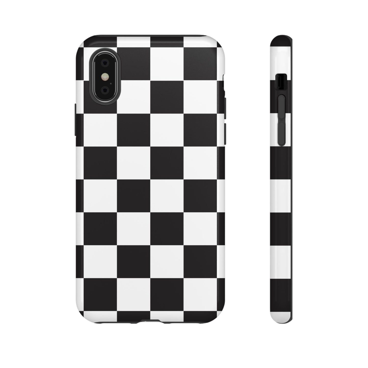 Black and White Checker iPhone Case, Stylish iPhone Cover for Teens, Holiday Gift, Unique Mobile Accessories, Tough Protection