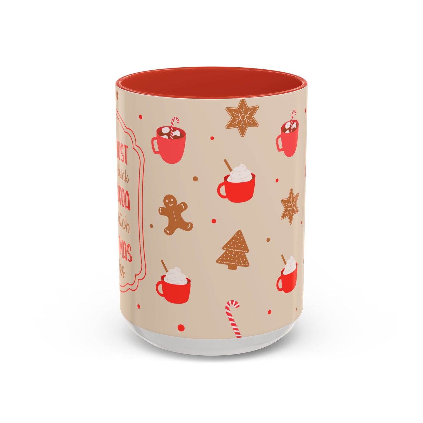 Festive Accent Coffee Mug, Holiday Gift, Hot Chocolate Lover, Christmas Decor, Winter Vibes, Cozy Mugs, Gift for her