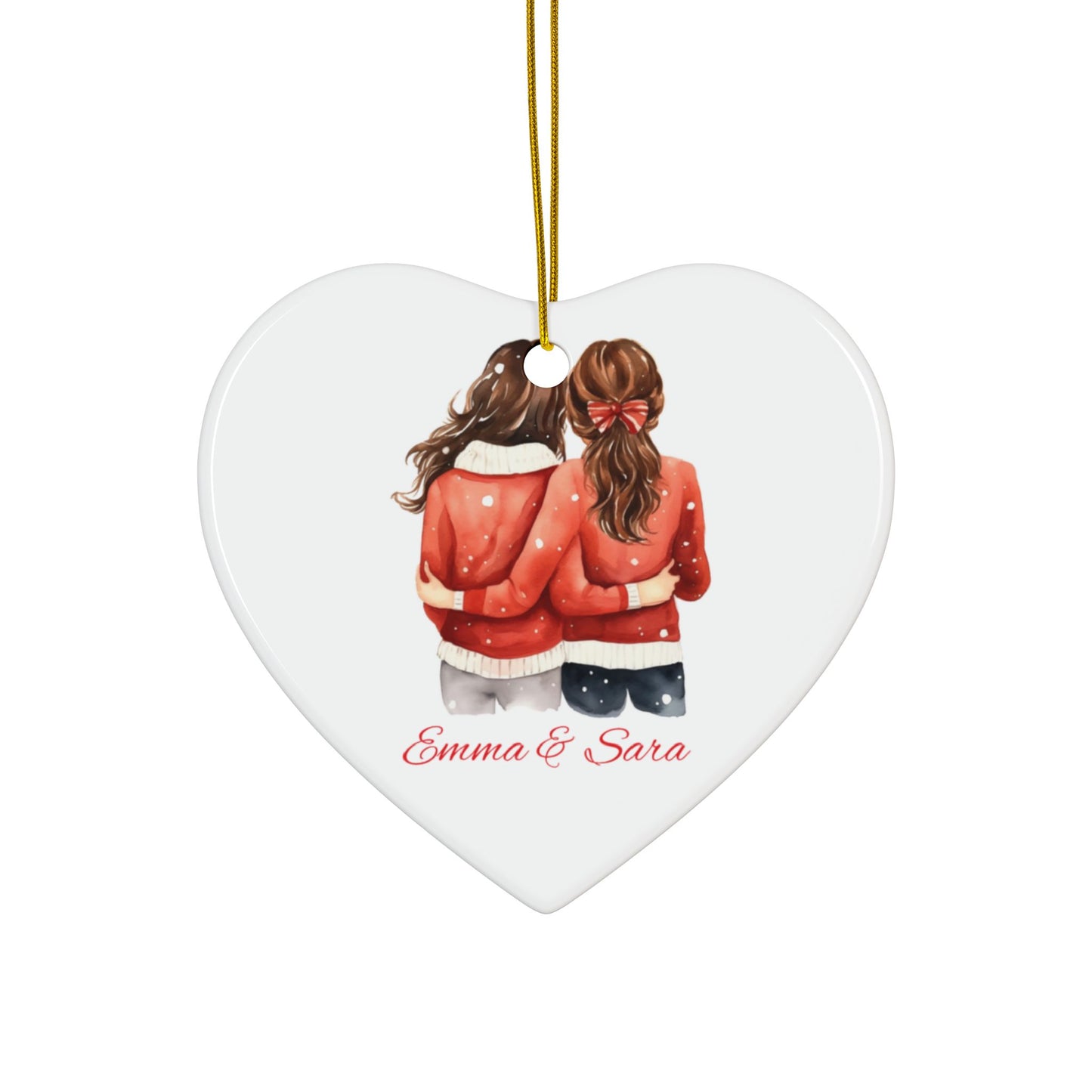 Good Friends Heart Ornament, Personalized Christmas Tree Decoration for Best Friends, Sisters, Coworkers, Custom Gift Keepsake for Holidays