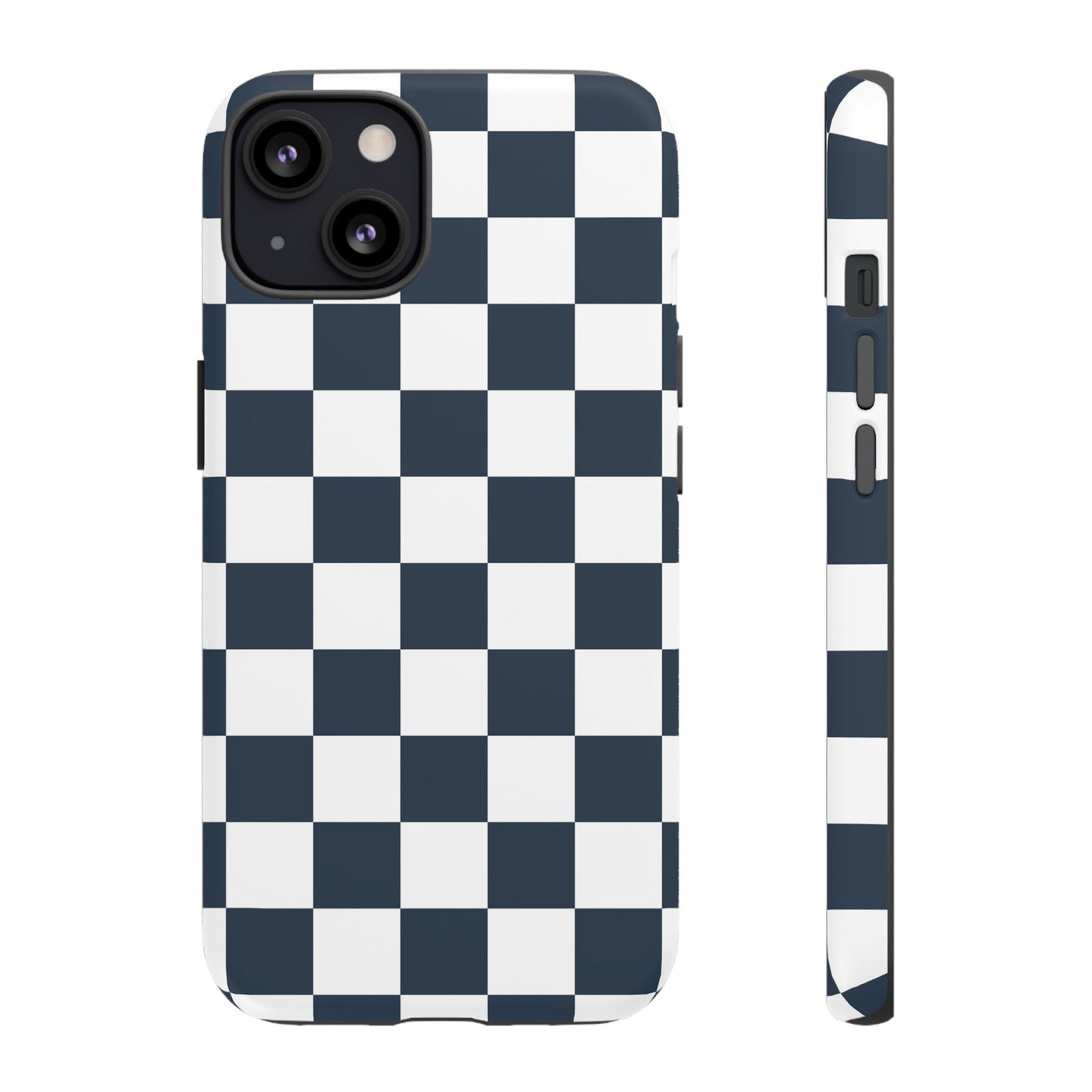 Navy Checkerboard Phone Case, iPhone 17 Pro, 17, 16, 15, 14, 13, 12, 11, X, XR, XS MAX, Tough Case for iPhone