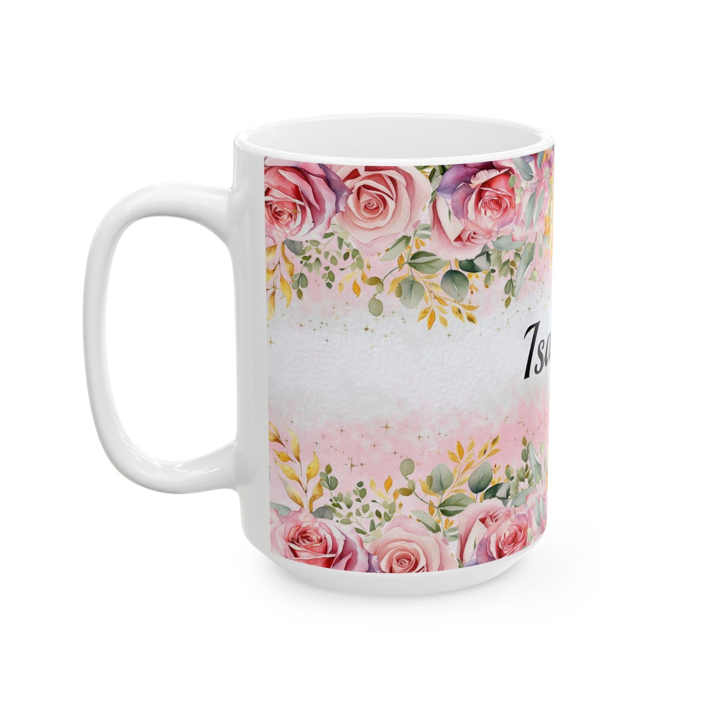 Personalized Floral Ceramic Mug, Custom Coffee Cup, Gift for Her, Birthday Mug, Cute Kitchenware, Bridesmaid Gift, Gift for Her