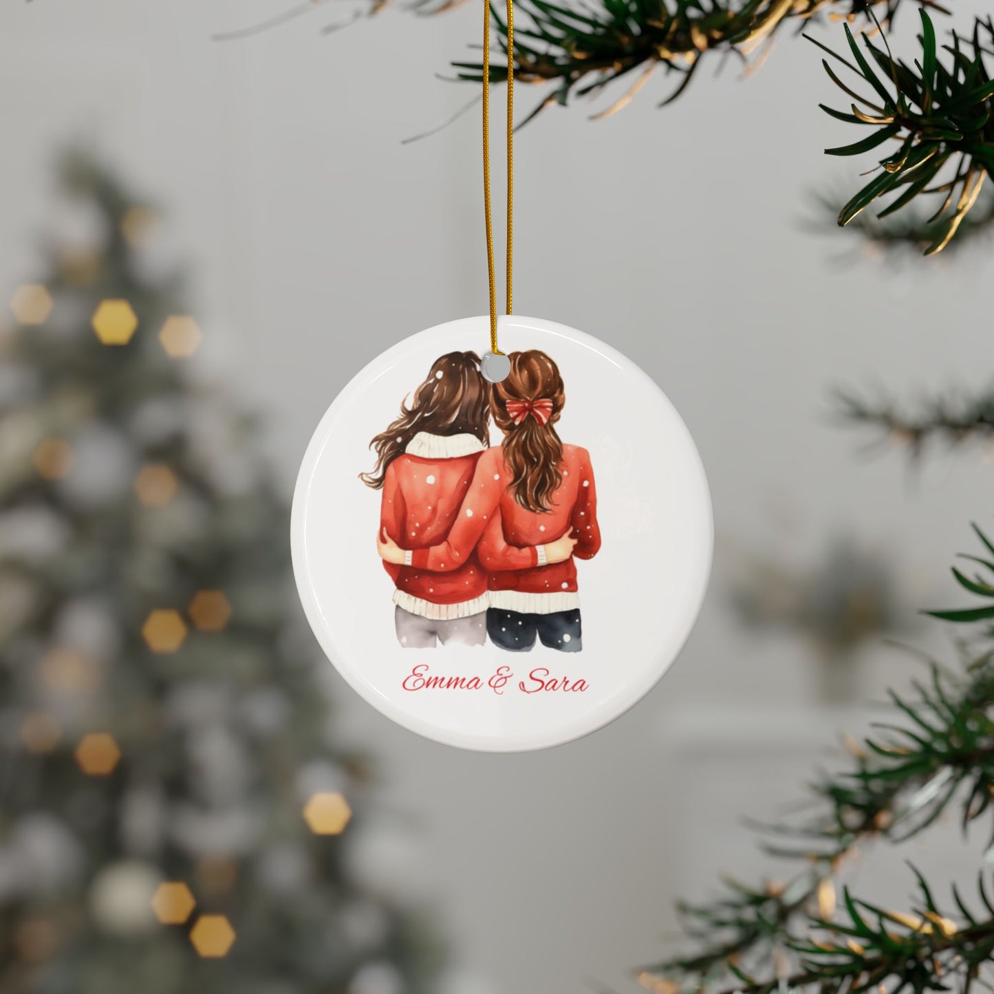 Good Friends Heart Ornament, Personalized Christmas Tree Decoration for Best Friends, Sisters, Coworkers, Custom Gift Keepsake for Holidays