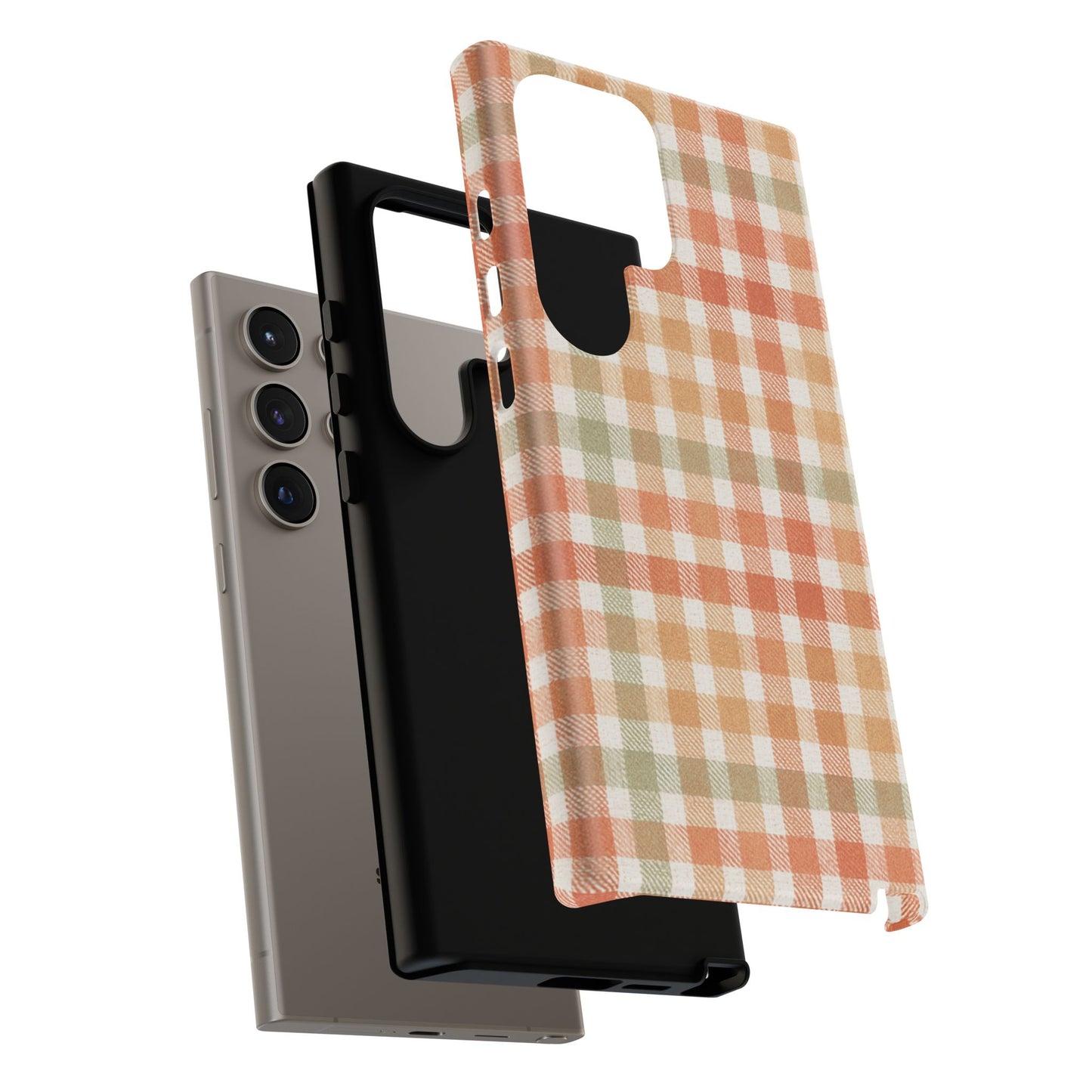 Boho Checkered Phone Case | Neutral Aesthetic Plaid Case | Retro Minimalist Check Design | iPhone Cover | Samsung Cover