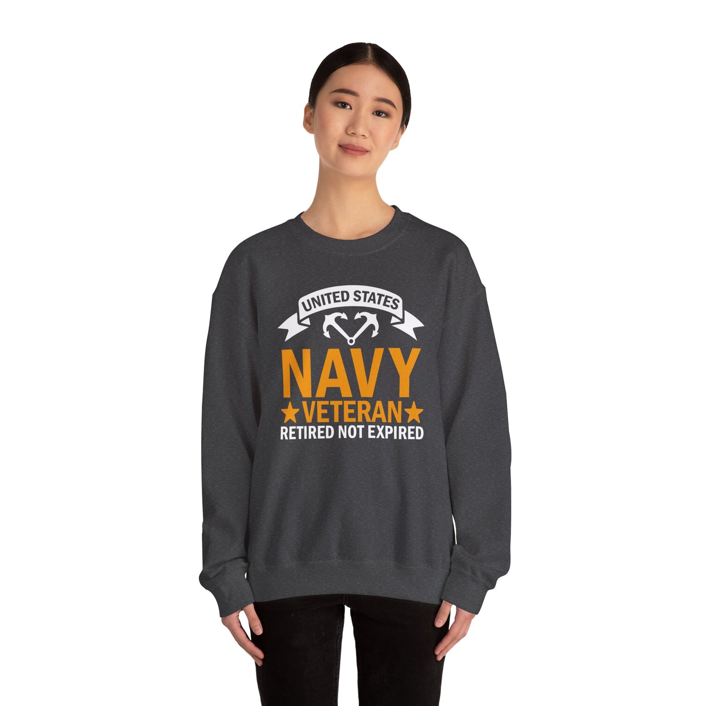 Navy Veteran Crewneck Sweatshirt, Military Pride Sweater,  Gift for Veterans, Retirement Gift, Casual Comfort Wear, Gift for mom