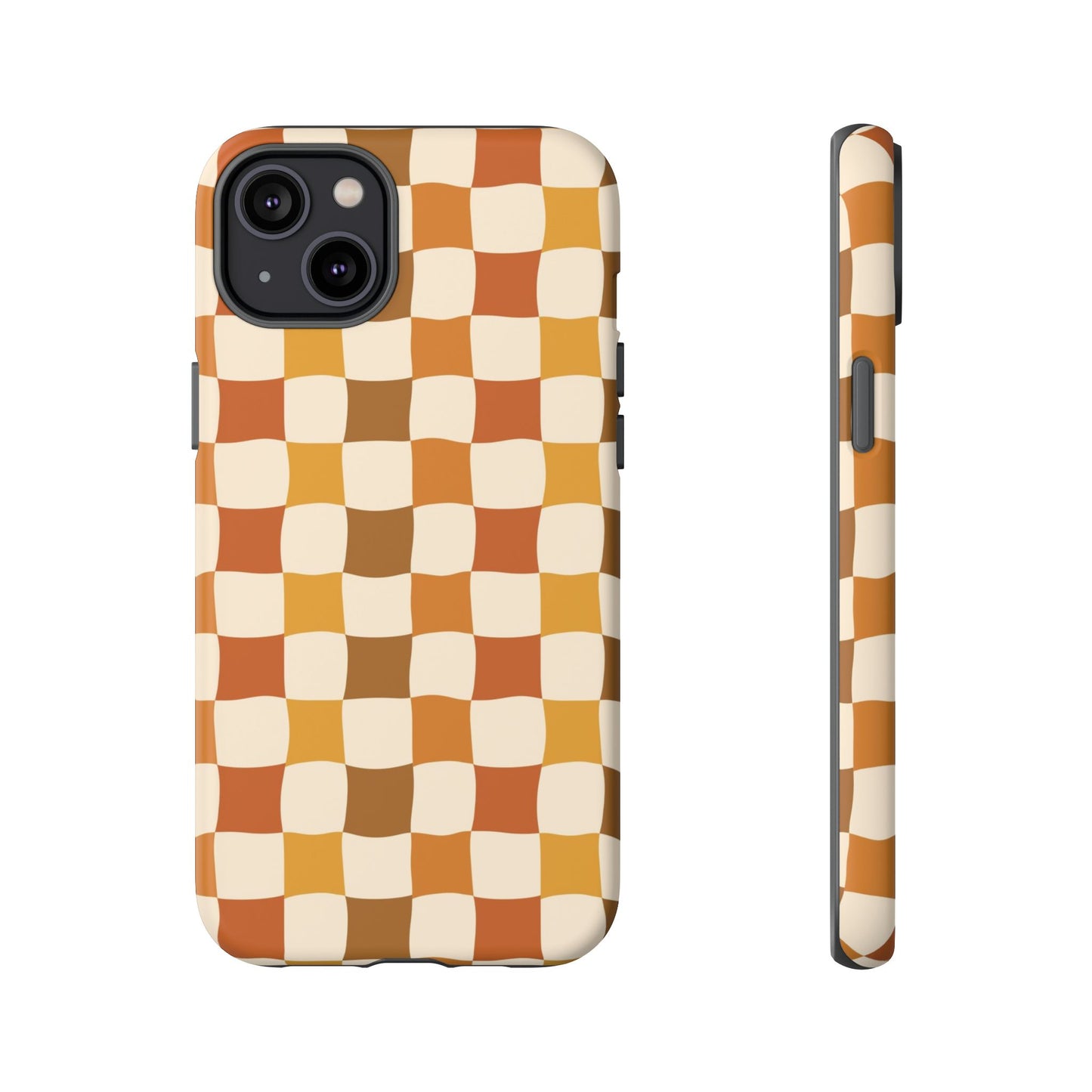 Boho Checked Phone Case, Checkerboard Design, Durable Protection, Phone Cover, Phone case For iPhone and Samsung, Trendy Phone Cover