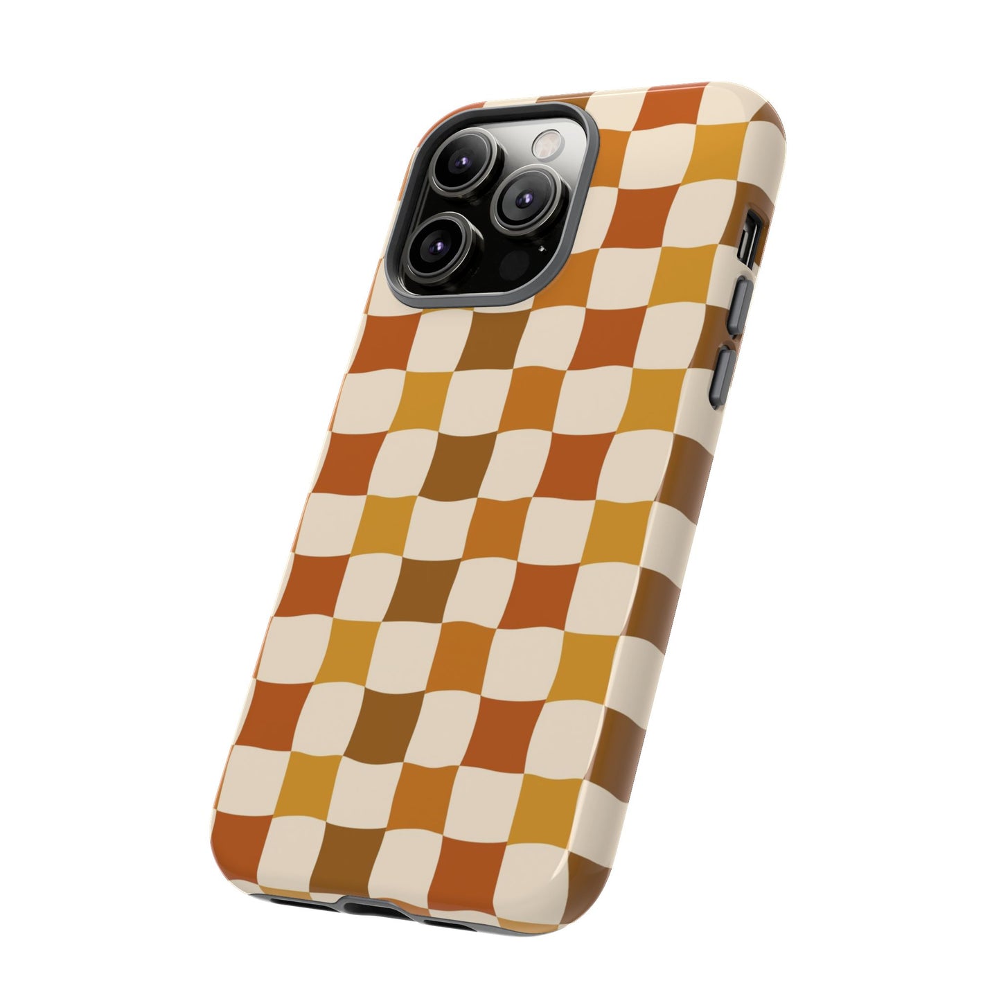 Boho Checked Phone Case, Checkerboard Design, Durable Protection, Phone Cover, Phone case For iPhone and Samsung, Trendy Phone Cover
