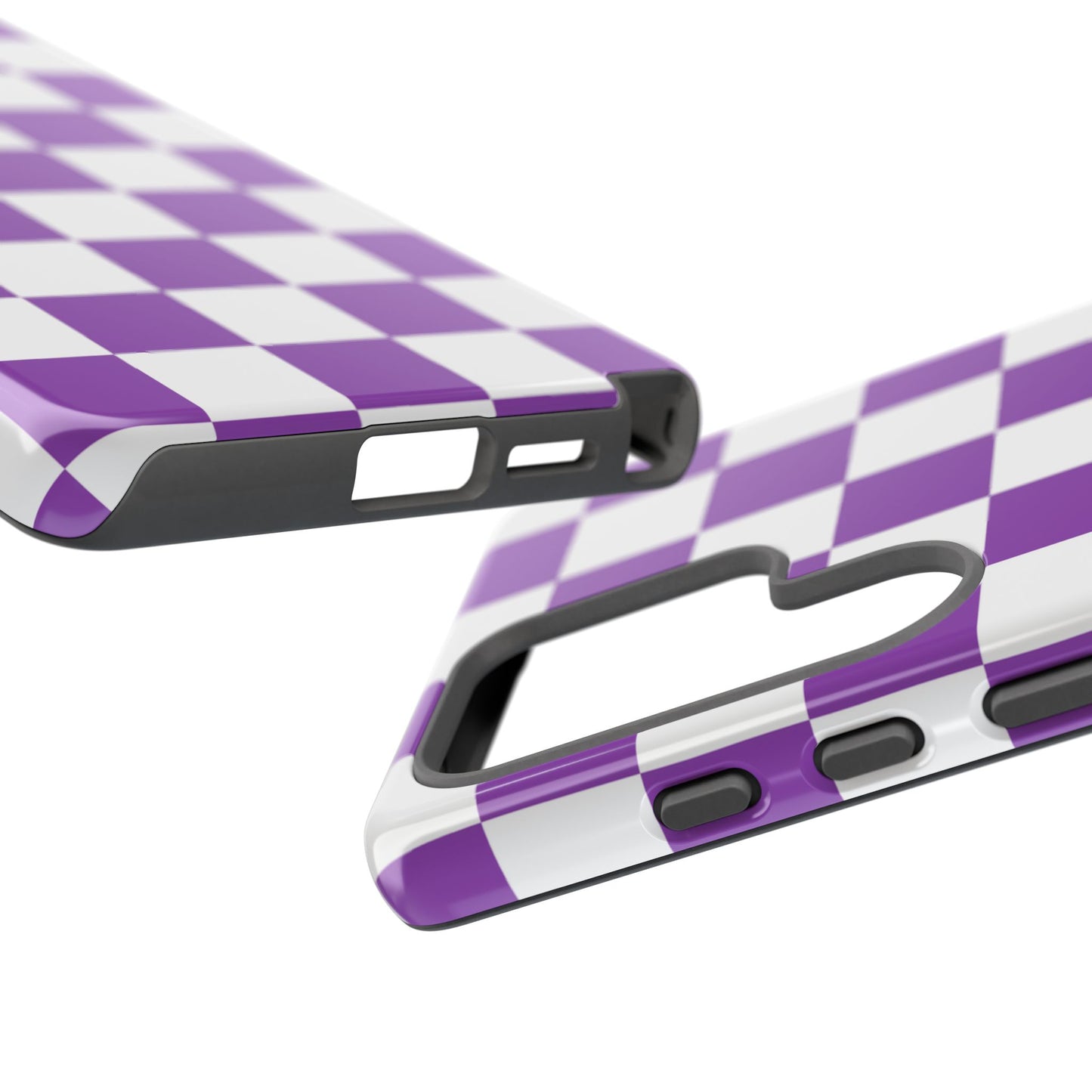 Purple Checkered Phone Case, Samsung Galaxy S25, S25 Plus, S24, S24 Plus, S24 Ultra, S23, S22, S22 Plus, S21 Ultra, S21 FE, S20+