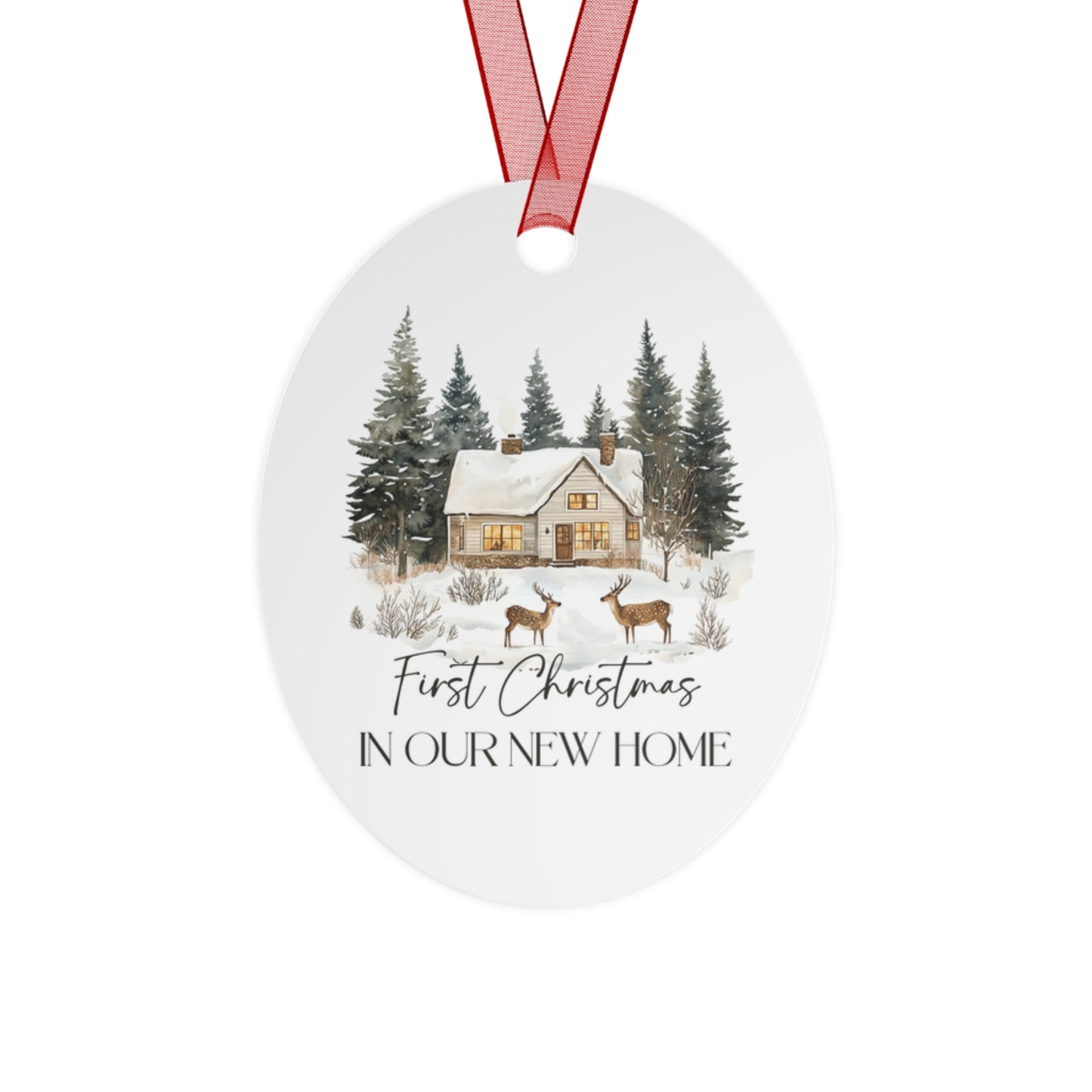 Personalized Christmas Ornaments, First Christmas in Our New Home, Ceramic Christmas Decor, Gift for Couples, Family Keepsake