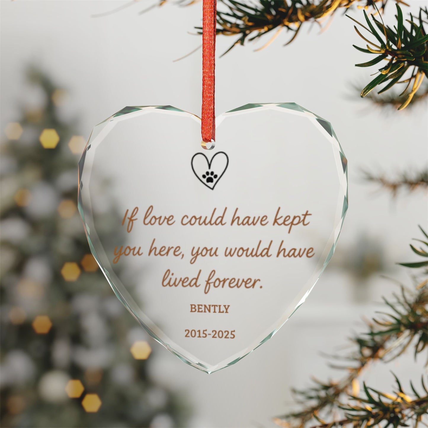Custom If Love Could Have Kept You Here Pet Memorial Ornament Sympathy Gift for Dog or Cat Loss, Sympathy Gift, Loss of Pet Remembrance