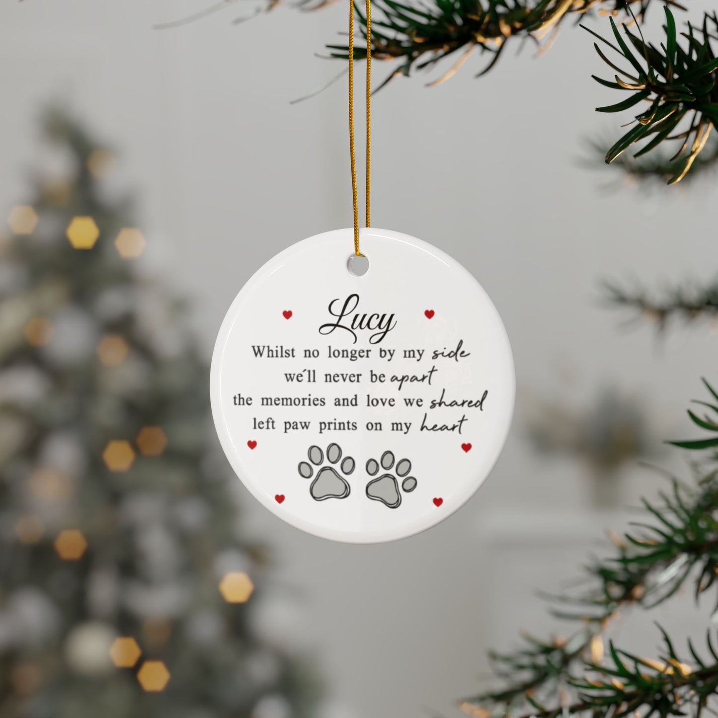 Memorial Decorative Ornaments, Pet Loss Gift, Double-Sided Keepsake, Custom Memorial Decor, Dog/Cat Tribute, Heartfelt Remembrance