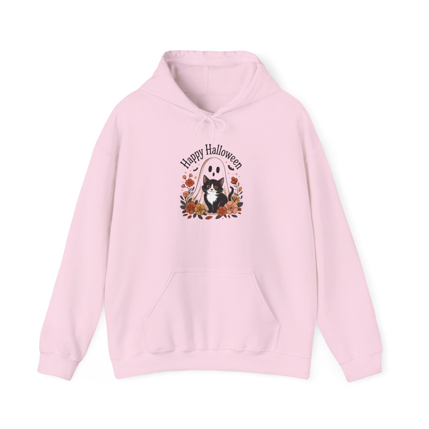 Happy Halloween Cat Hoodie, Cozy Sweatshirt hoodie for Fall Celebrations, Halloween Costume, Gift for Cat Lovers, Autumn Layering