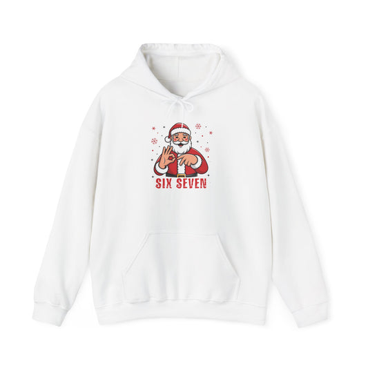 Six Seven Santa Christmas Hoodie Cozy Holiday Pullover for Men & Women | Hilarious Santa Graphic Sweatshirt | Warm Festive Gift for Friends