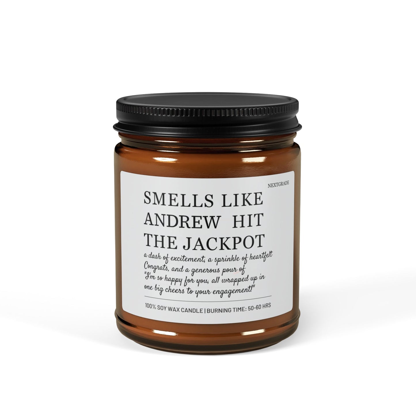 Personalized Jackpot Scented Candle, Personalized Engagement Gift - Custom Candle, Engaged Couple's Bridal Shower - Funny Unique Bride to Be