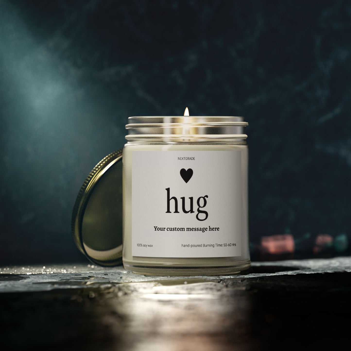 Personalized Soy Wax Scented Candle, Send a Hug Candle, Coconut Apricot Wax, Hug Candle, Ideal Gift for Friends, Home Decor, Cozy Atmosphere