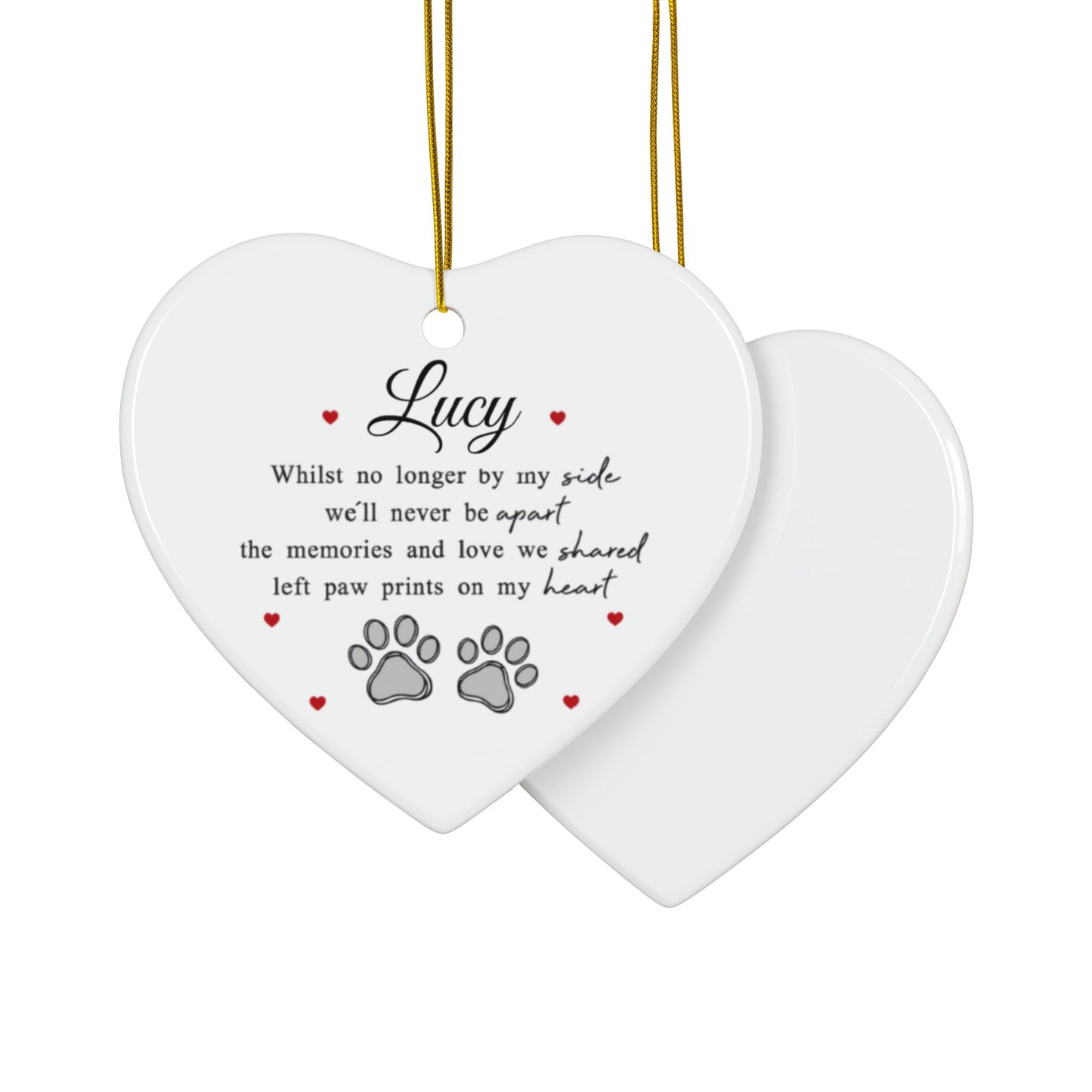 Memorial Decorative Ornaments, Pet Loss Gift, Double-Sided Keepsake, Custom Memorial Decor, Dog/Cat Tribute, Heartfelt Remembrance