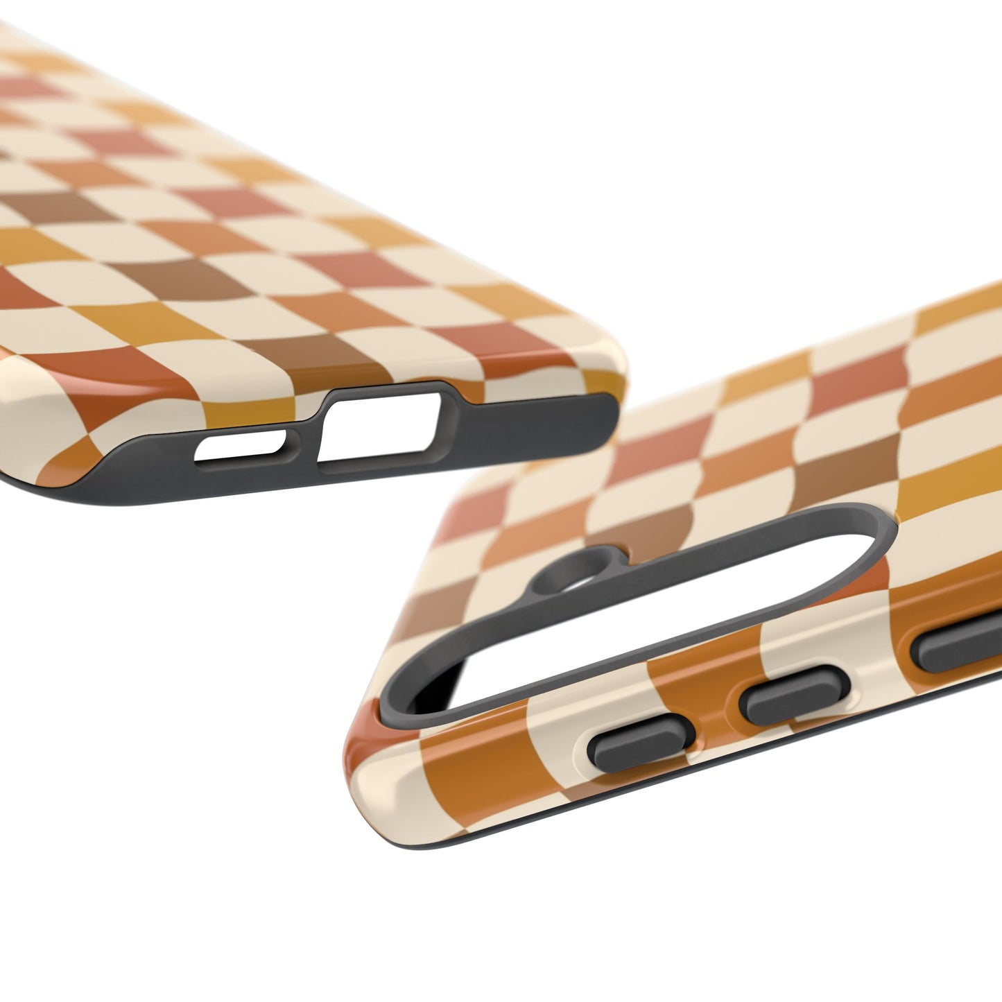 Boho Checked Phone Case, Checkerboard Design, Durable Protection, Phone Cover, Phone case For iPhone and Samsung, Trendy Phone Cover