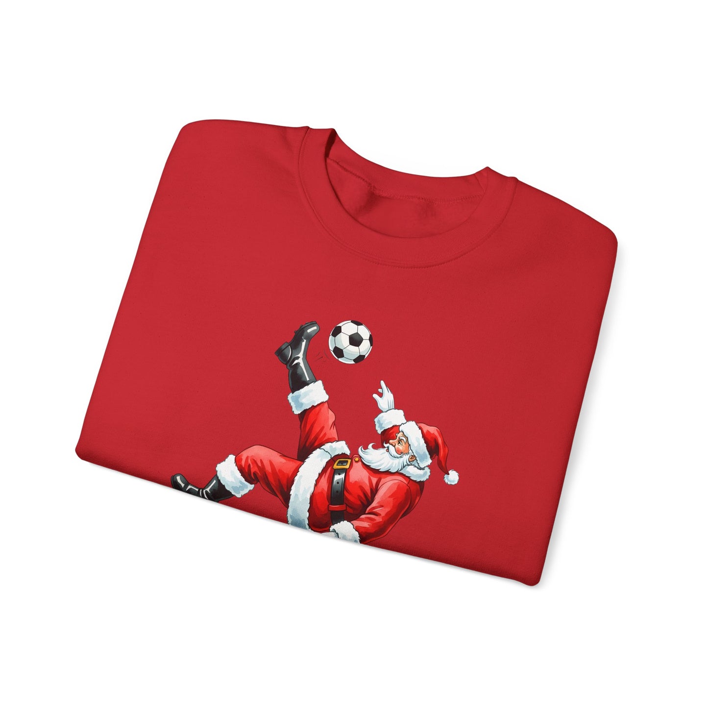Festive Santa Soccer Crewneck Sweatshirt, Christmas Apparel, Winter Fashion, Holiday Gifts, Sports Lover, Cute Santa Design