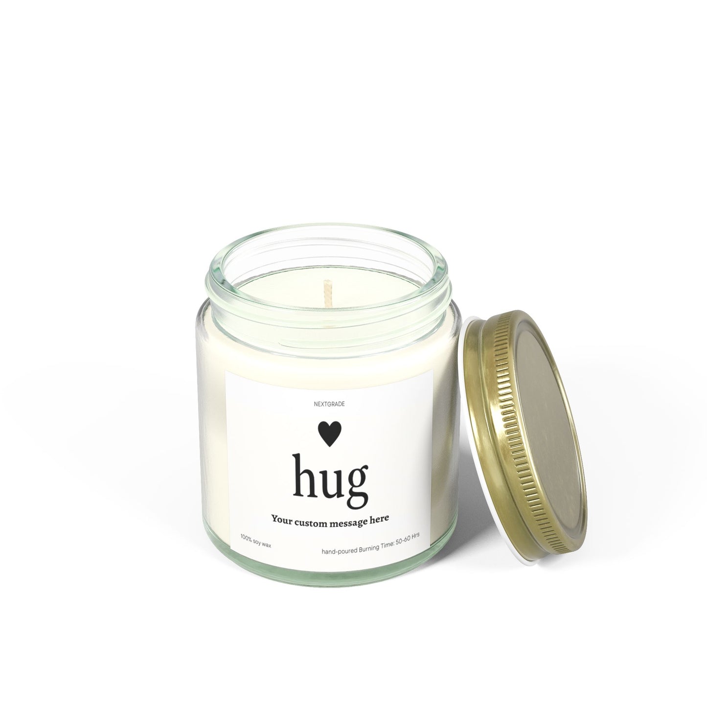 Personalized Soy Wax Scented Candle, Send a Hug Candle, Coconut Apricot Wax, Hug Candle, Ideal Gift for Friends, Home Decor, Cozy Atmosphere