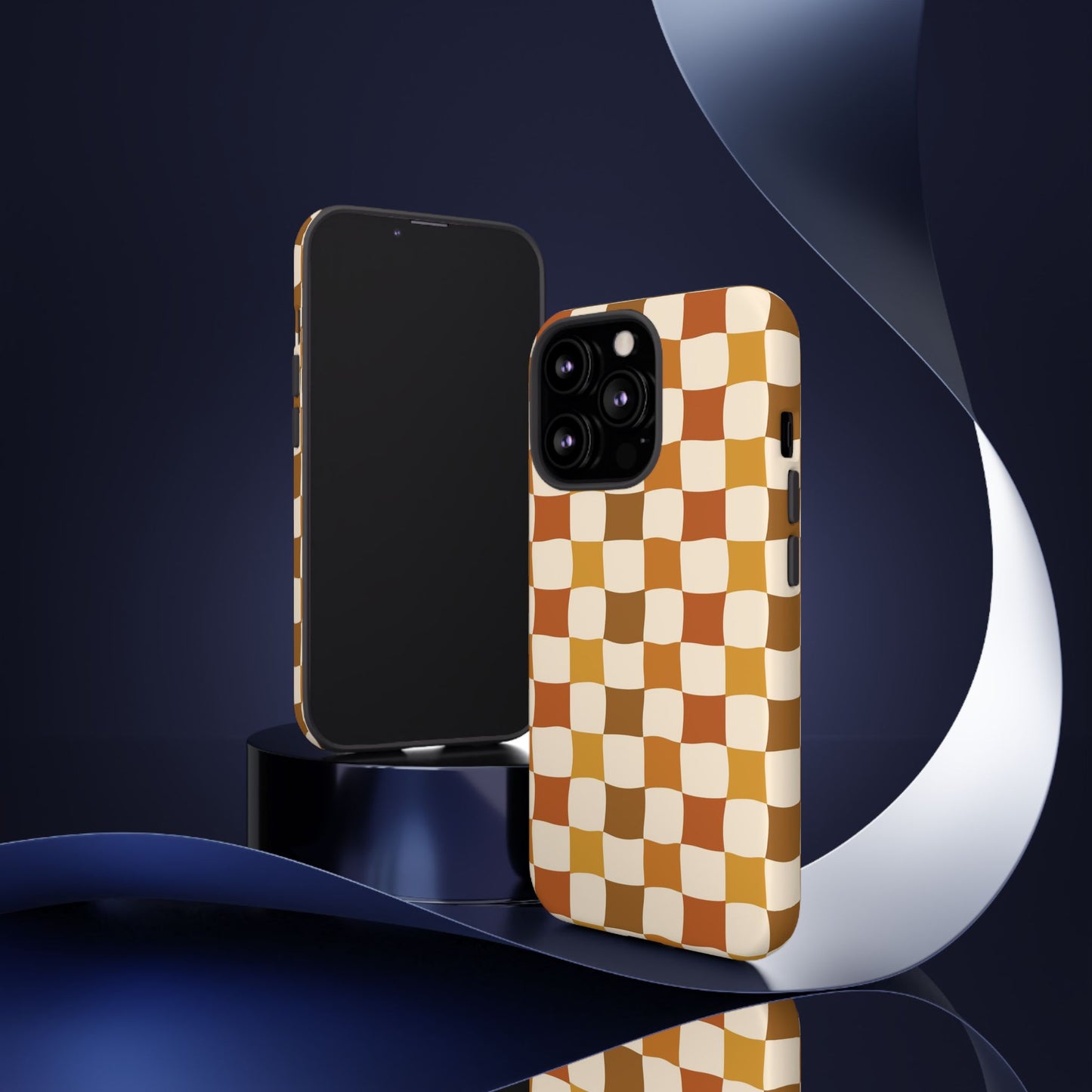 Boho Checked Phone Case, Checkerboard Design, Durable Protection, Phone Cover, Phone case For iPhone and Samsung, Trendy Phone Cover