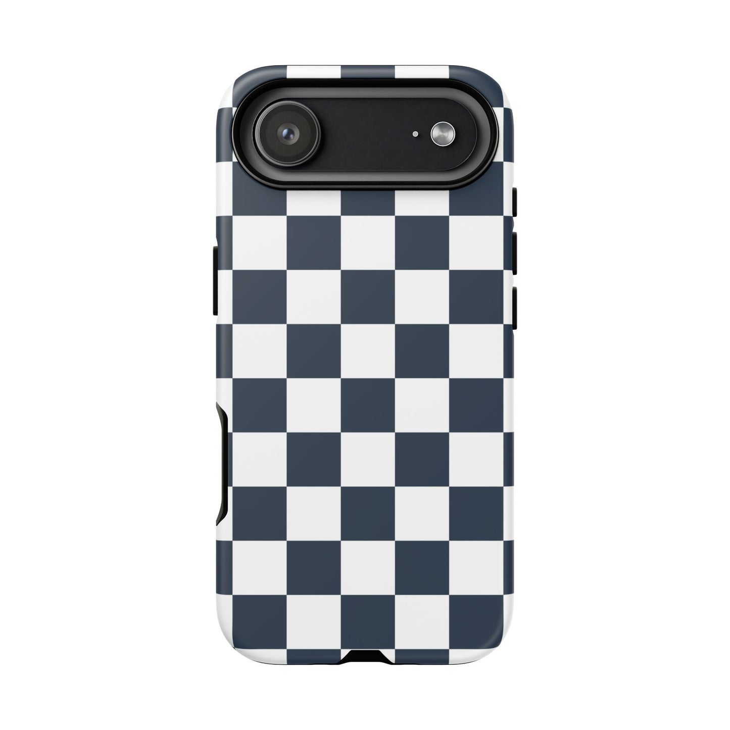 Navy Checkerboard Phone Case, iPhone 17 Pro, 17, 16, 15, 14, 13, 12, 11, X, XR, XS MAX, Tough Case for iPhone