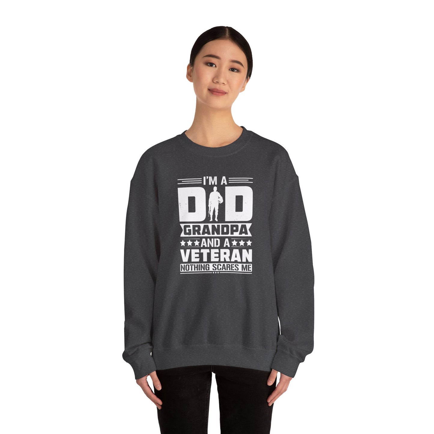Veteran Grandpa  Cozy Casual Wear Sweatshirt, Father's Day Gift, Military Tribute, Proud Grandpa, Gift for Veteran's Grandpa, Military Pride