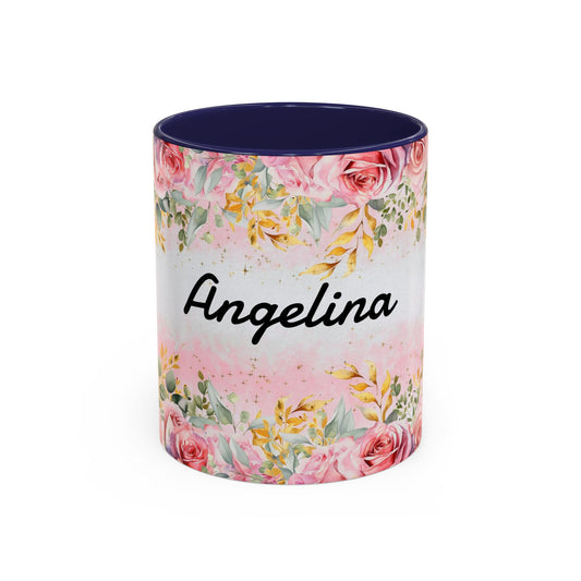 Personalized Floral Accent Coffee Mug, Custom Gift for Her, Birthday Mug, Floral Drinkware, Mother's Day Gift