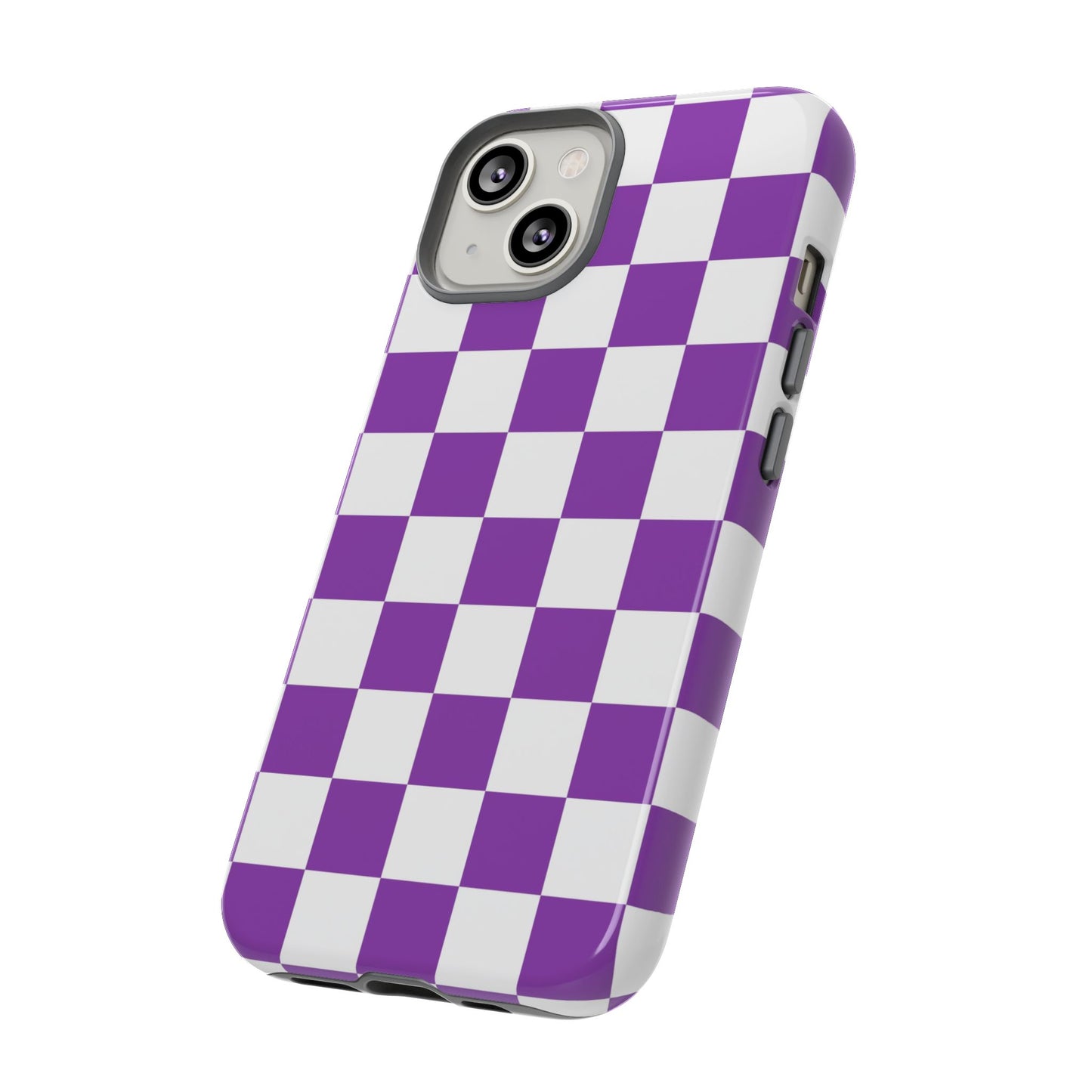 Purple Checkered Phone Case,  iPhone 17 Pro, 17, 16, 15, 14, 13, 12, 11, X, XR, XS MAX, Trendy Gift for Friends, Accessory for Occasions
