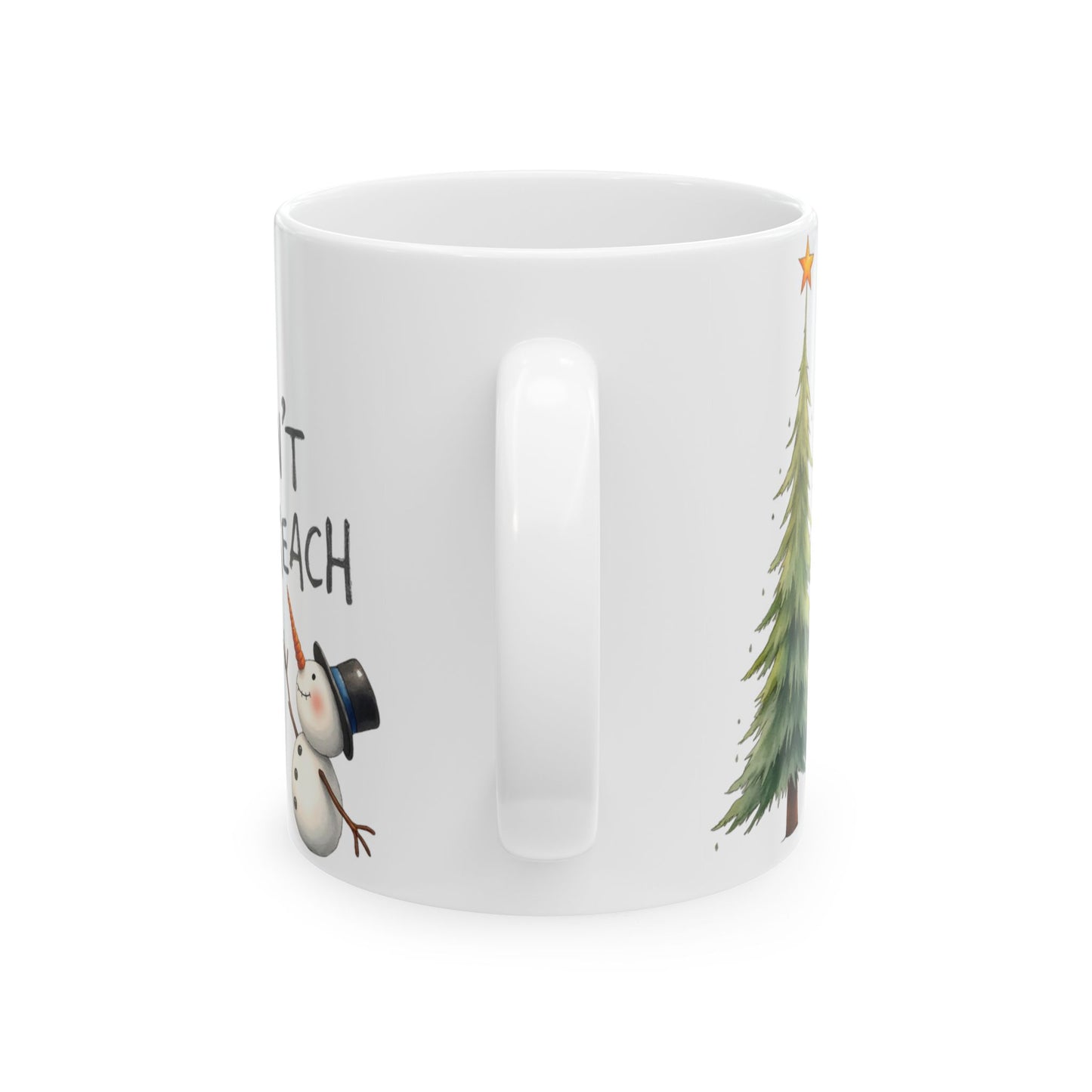 Personalized Holiday Ceramic Mug, Cute Snowman and Christmas Tree Coffee Cup, Custom Gift for Christmas, Winter, Friends, Family