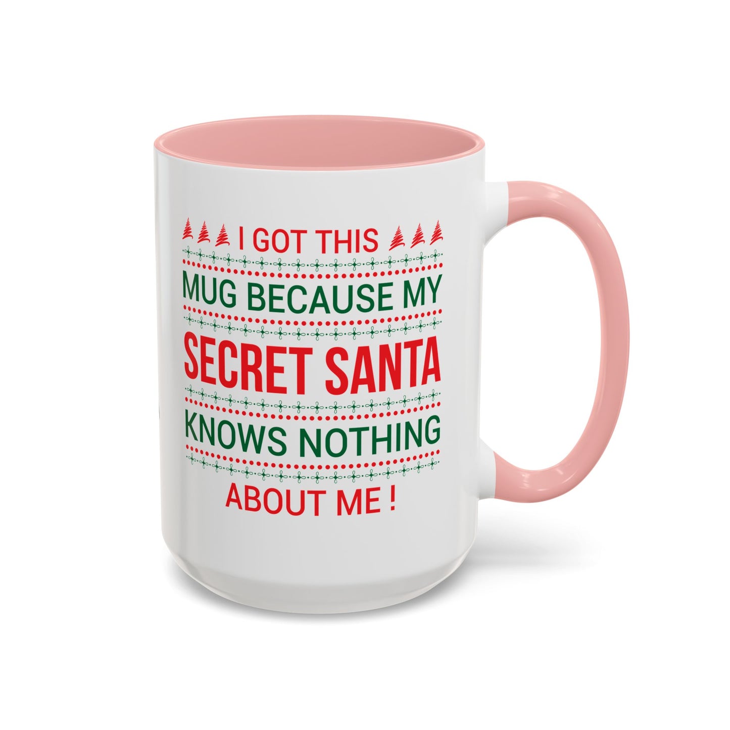 Personalized Secret Santa Accent Coffee Mug, Holiday Gift, Funny Christmas Mug, Unique Office Secret Santa Gift, Custom Drinkware