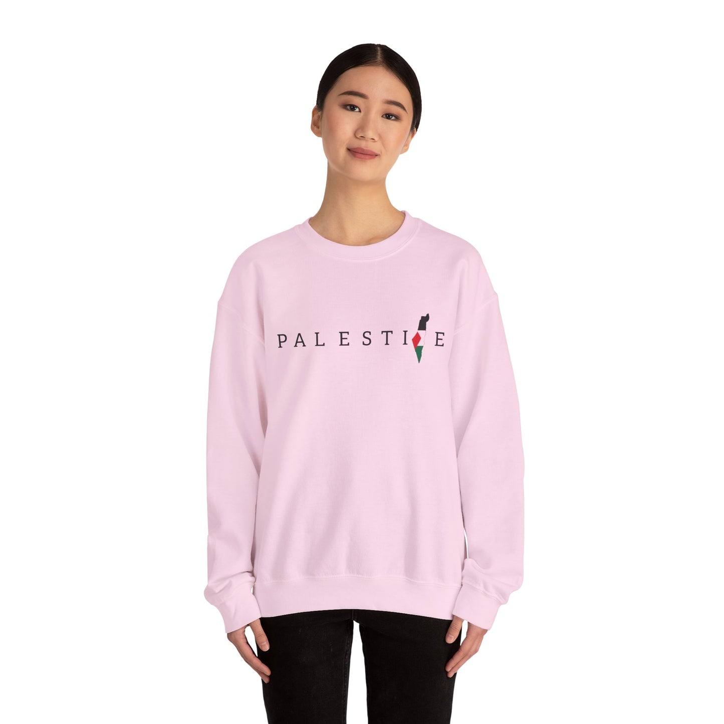 Palestine Heart Sweatshirt, Cozy Sweater, Casual Gift for Activists, Statement Apparel, Comfortable Layering Piece, Palestine Gift
