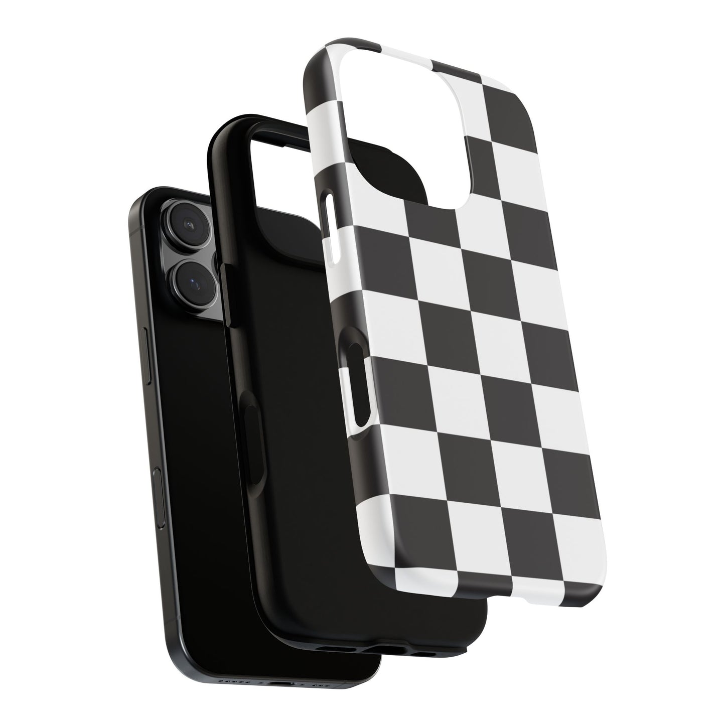 Black and White Checker iPhone Case, Stylish iPhone Cover for Teens, Holiday Gift, Unique Mobile Accessories, Tough Protection