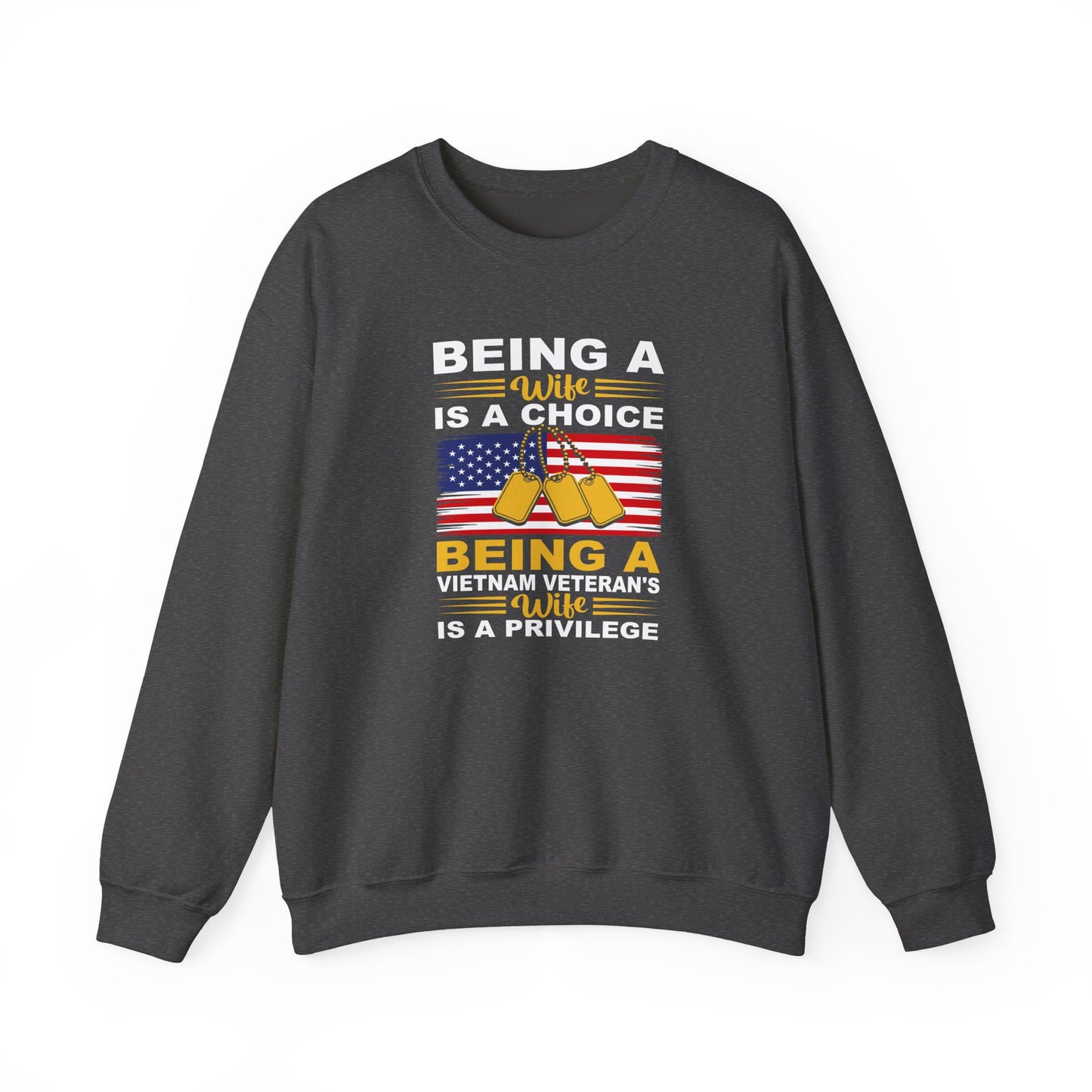Vietnam Veteran Spouse Sweatshirt, Patriotic Crewneck, Gift for Veteran's Wife, Military Appreciation Apparel, Remembrance Day Gift