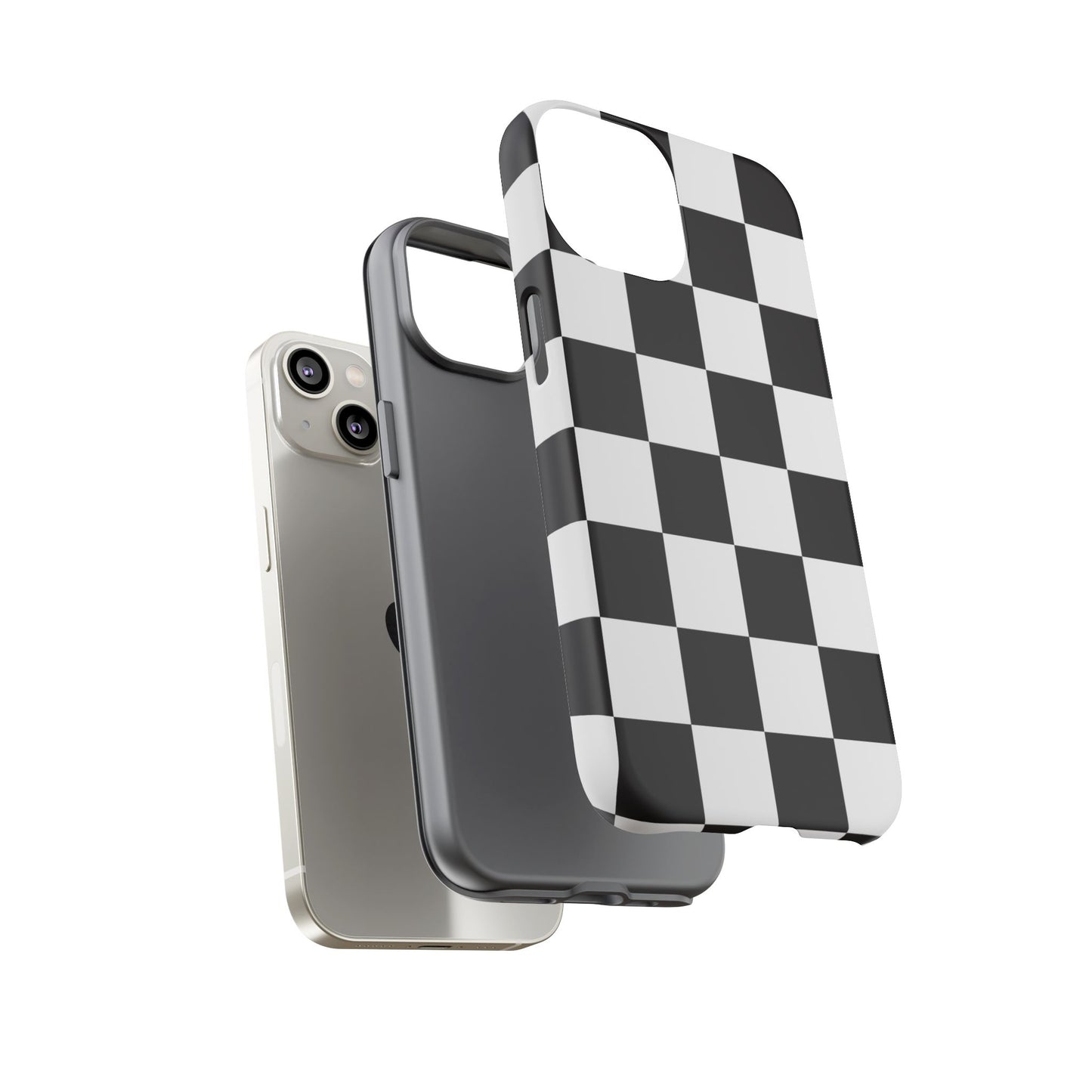 Black and White Checker iPhone Case, Stylish iPhone Cover for Teens, Holiday Gift, Unique Mobile Accessories, Tough Protection