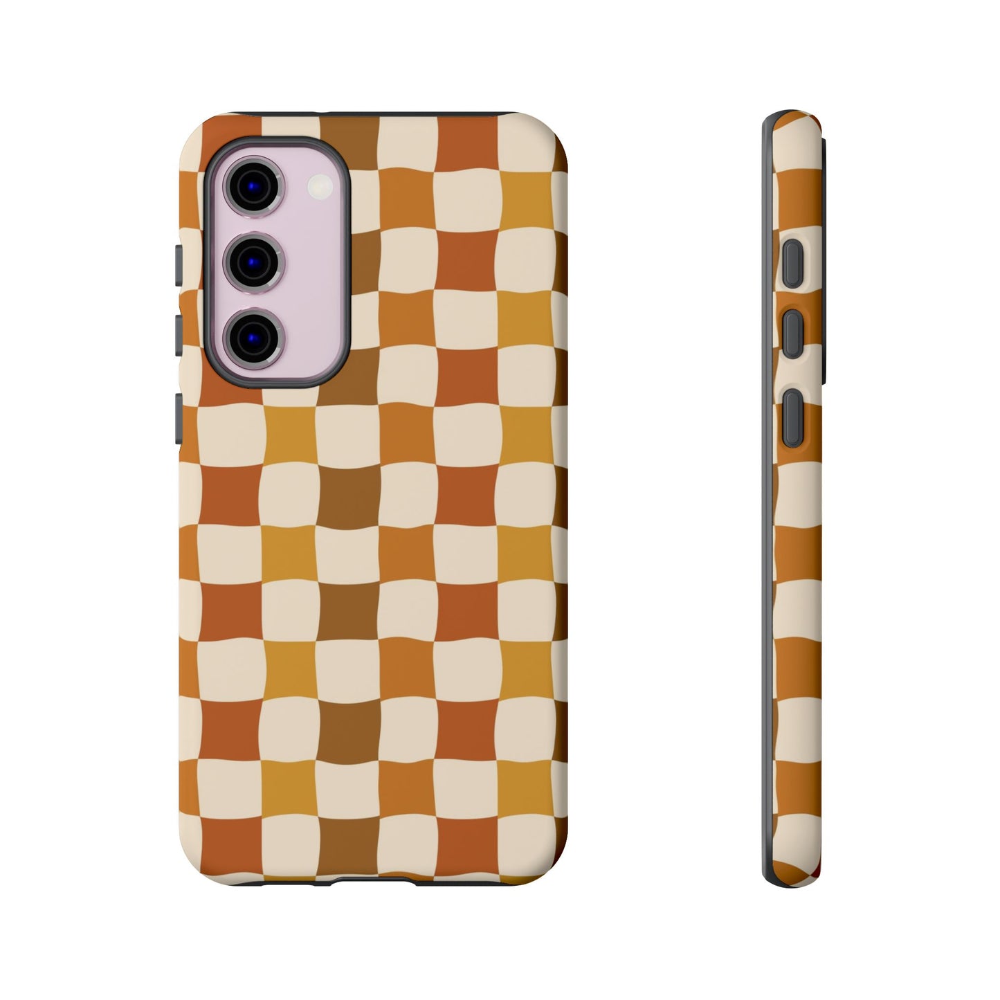 Boho Checked Phone Case, Checkerboard Design, Durable Protection, Phone Cover, Phone case For iPhone and Samsung, Trendy Phone Cover